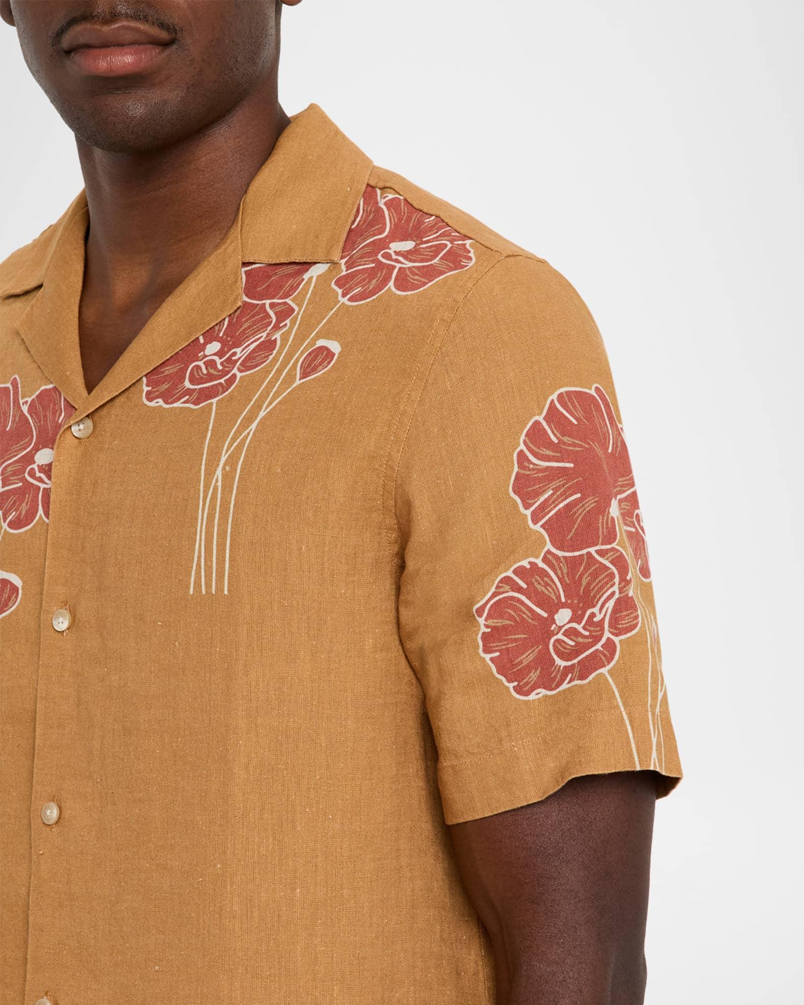 Men's Roberto Floral Linen Short-Sleeve Shirt Product Image