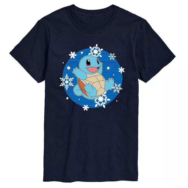 Big & Tall Pokemon Squirtle Snowflake Graphic Tee, Mens Blue Product Image