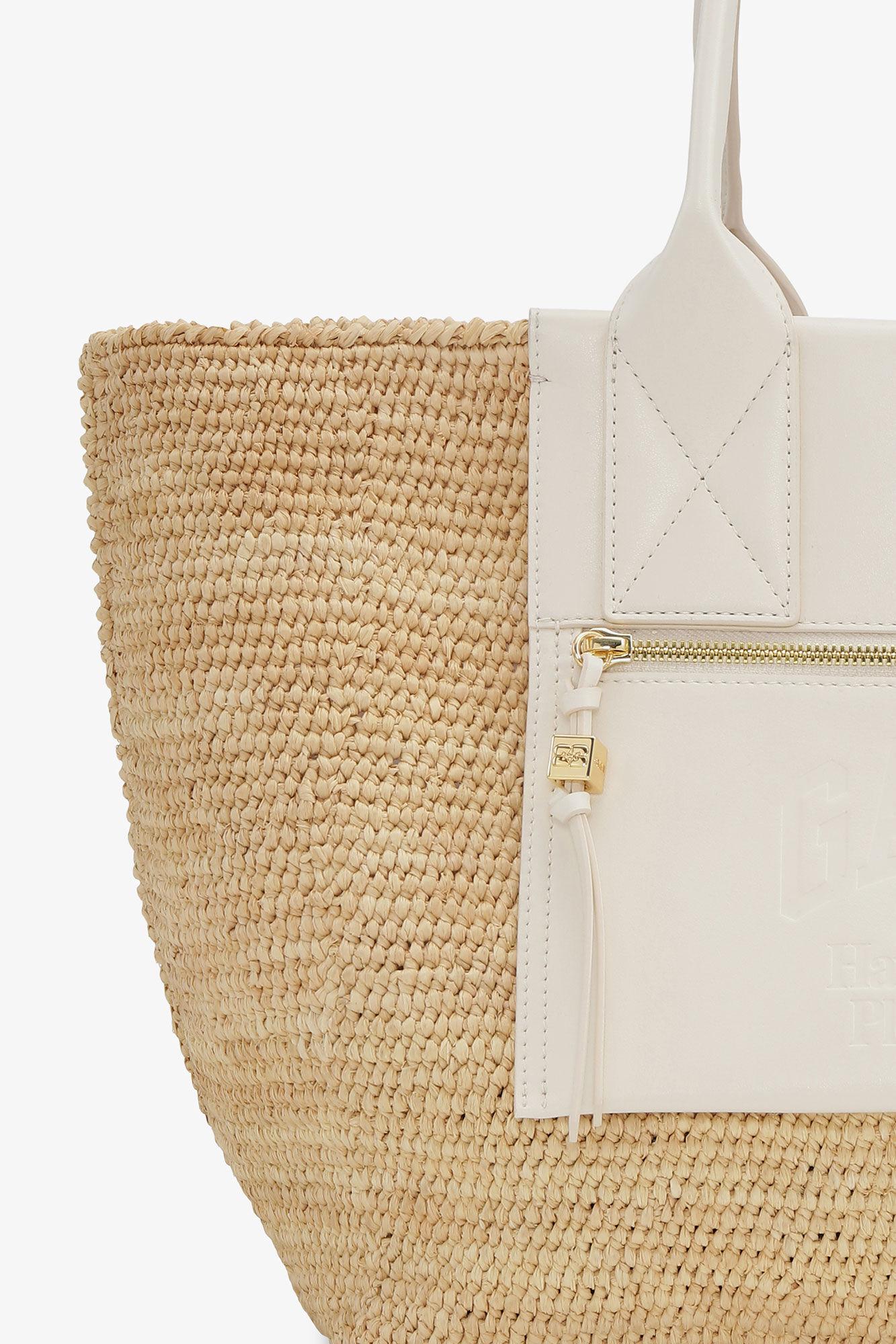 Ivory Medium Raffia Tote Product Image