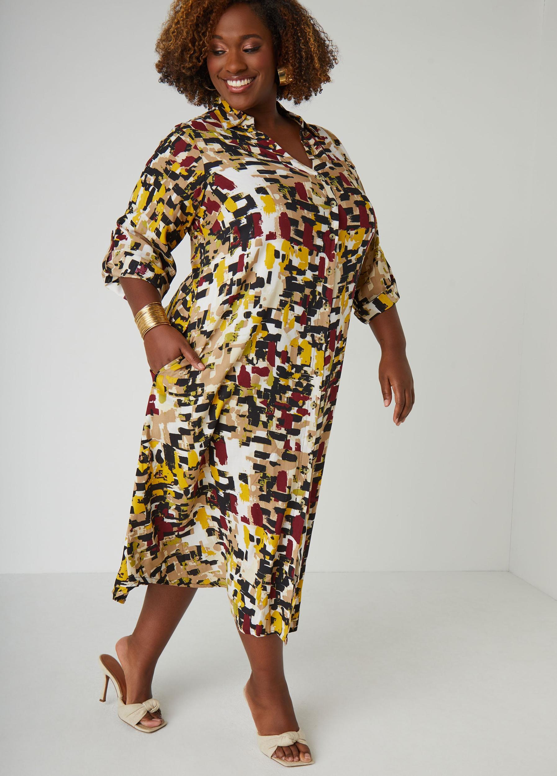 Printed Midaxi A Line Shirtdress Product Image