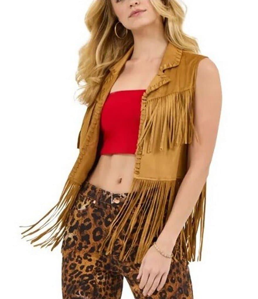 Wrangler® x Lainey Wilson Festival Fringed Faux-Suede Vest Product Image