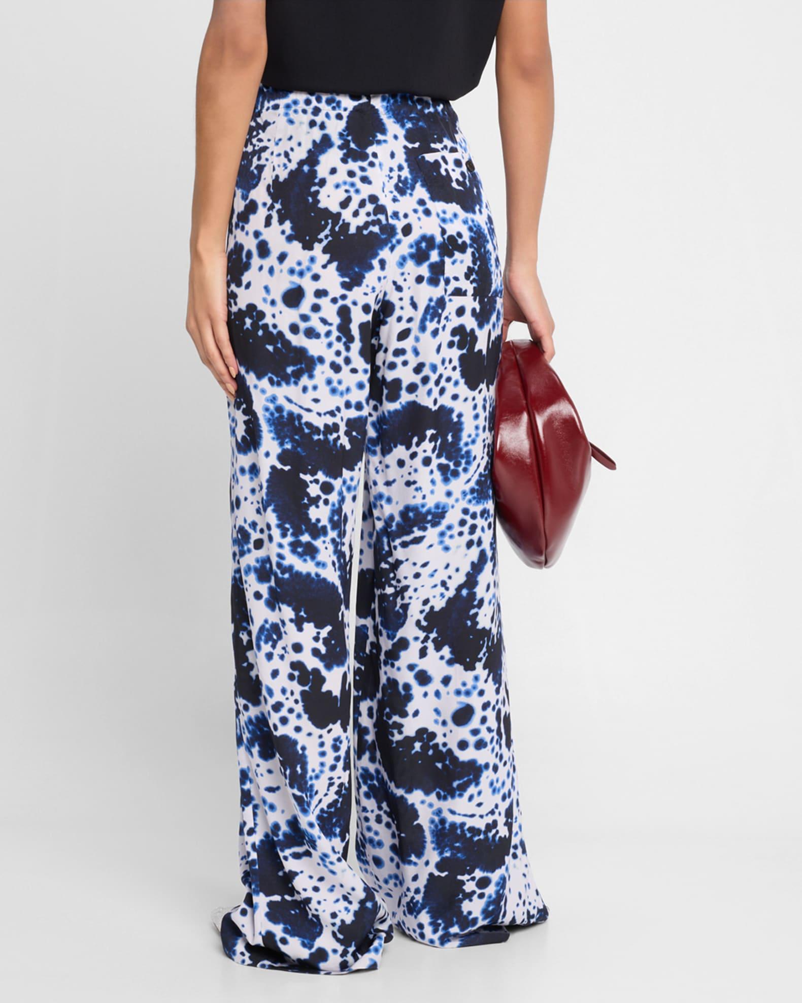 Pila Abstract-Print Pleated Wide-Leg Pants Product Image