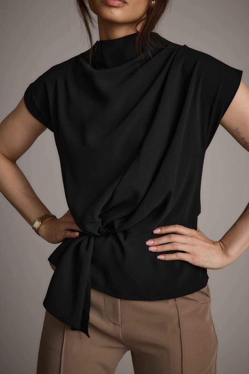 Atwood Black Twist Front Blouse Product Image