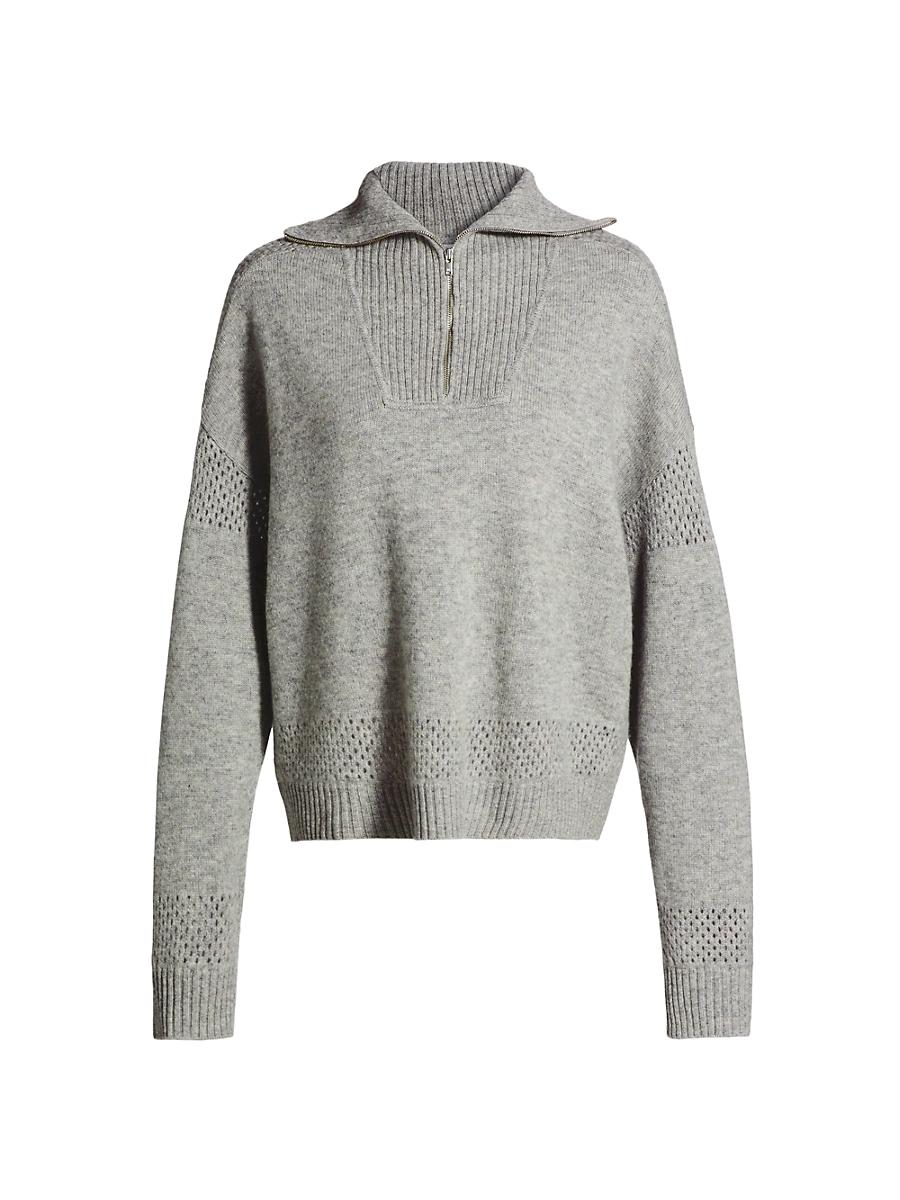 Womens Wool-Cashmere Quarter-Zip Sweater Product Image