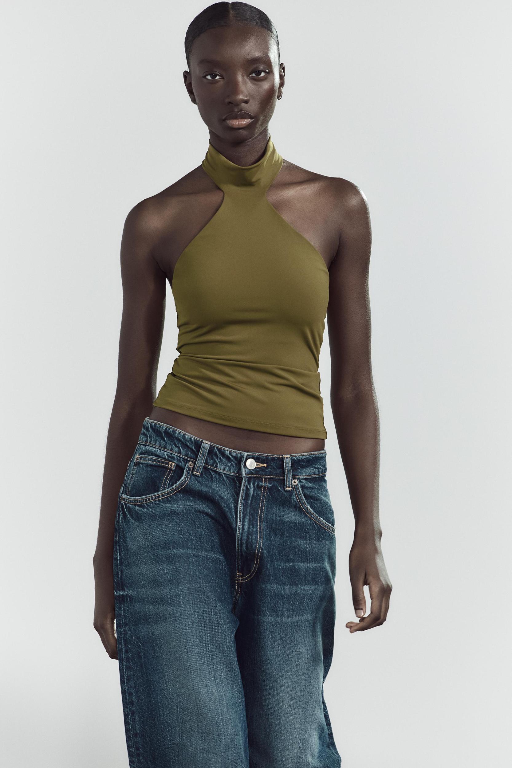 POLYAMIDE HALTER TOP Product Image