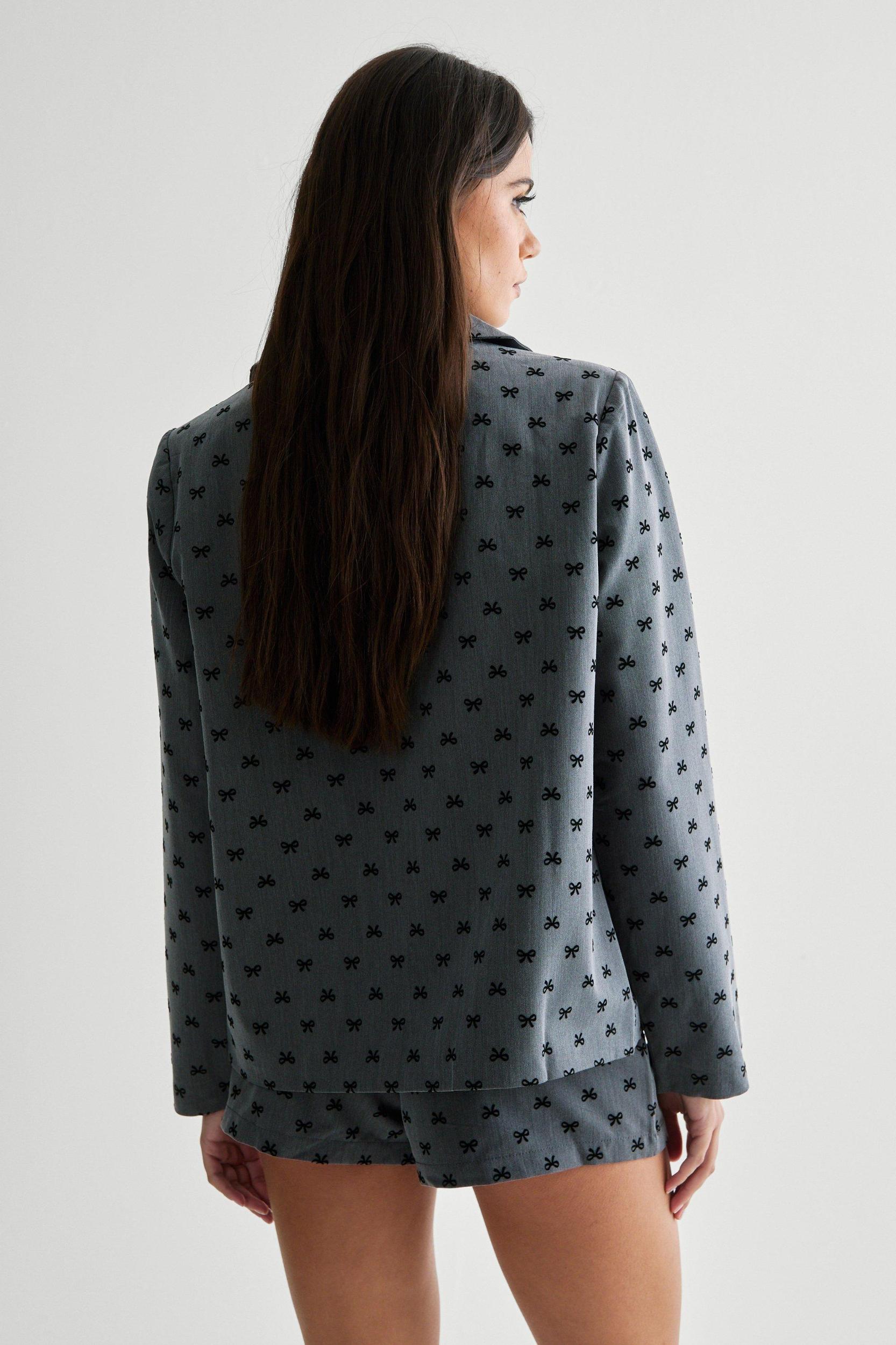 Bow Print Blazer Product Image