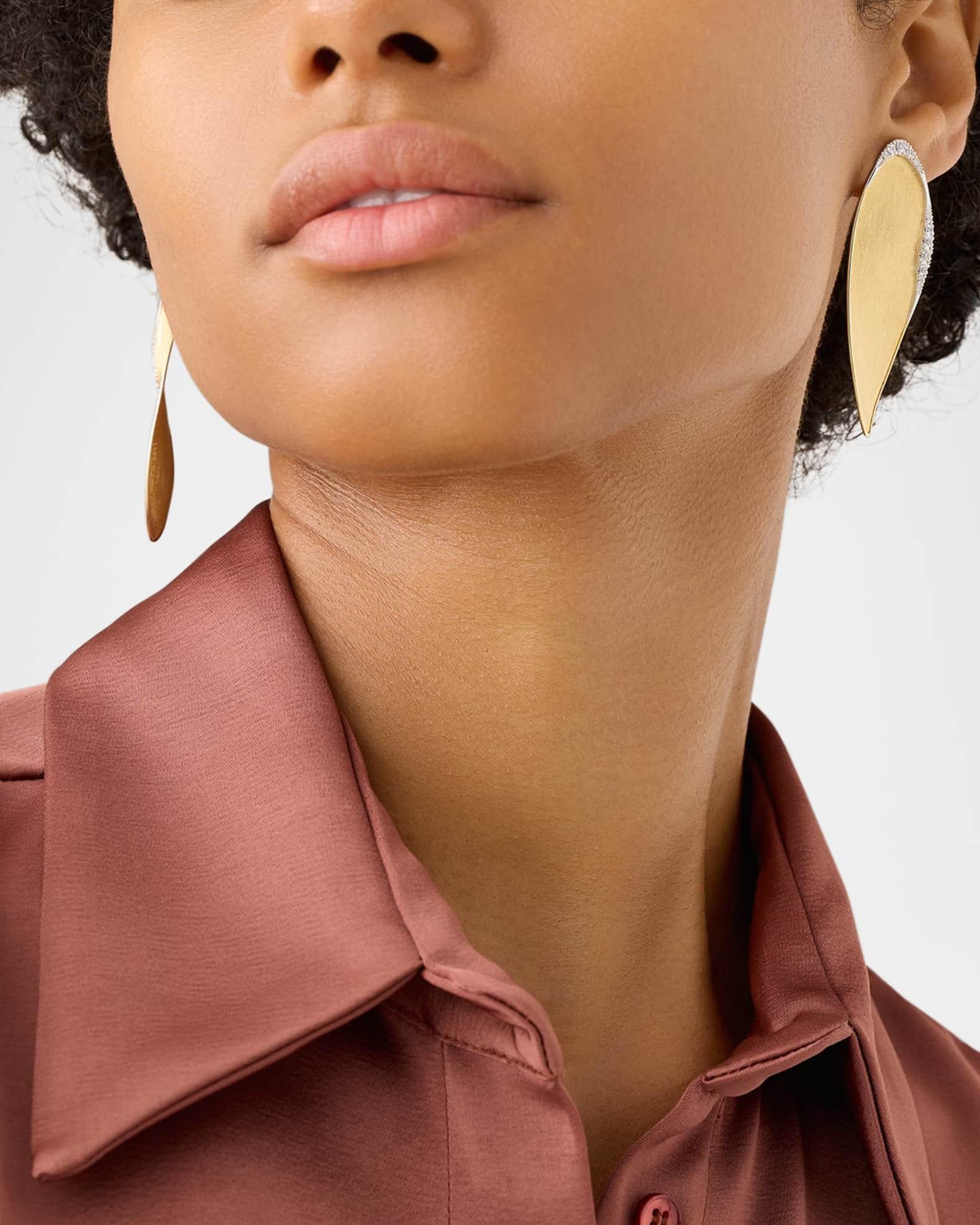 18K Gold Lunaria Large Stud Earrings with Diamonds Product Image