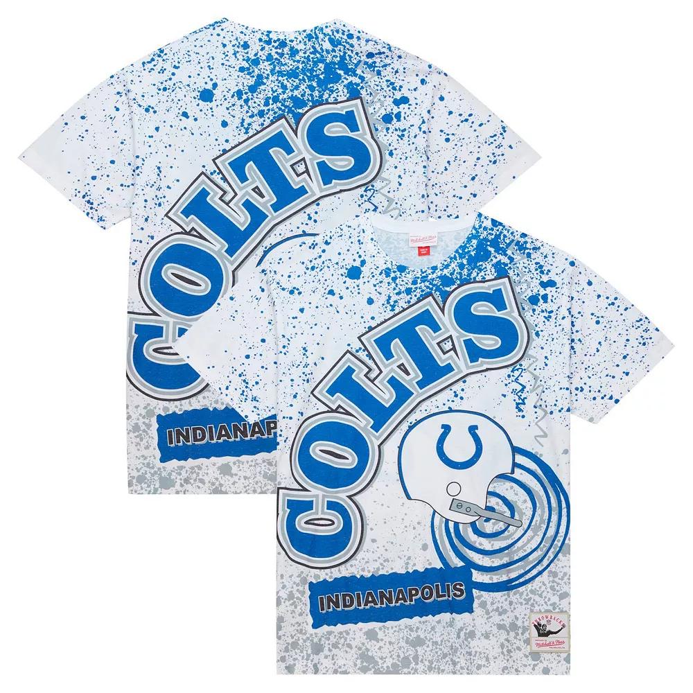 Men's Mitchell & Ness White Indianapolis Colts Team Burst Sublimated T-Shirt, Size: XL Product Image