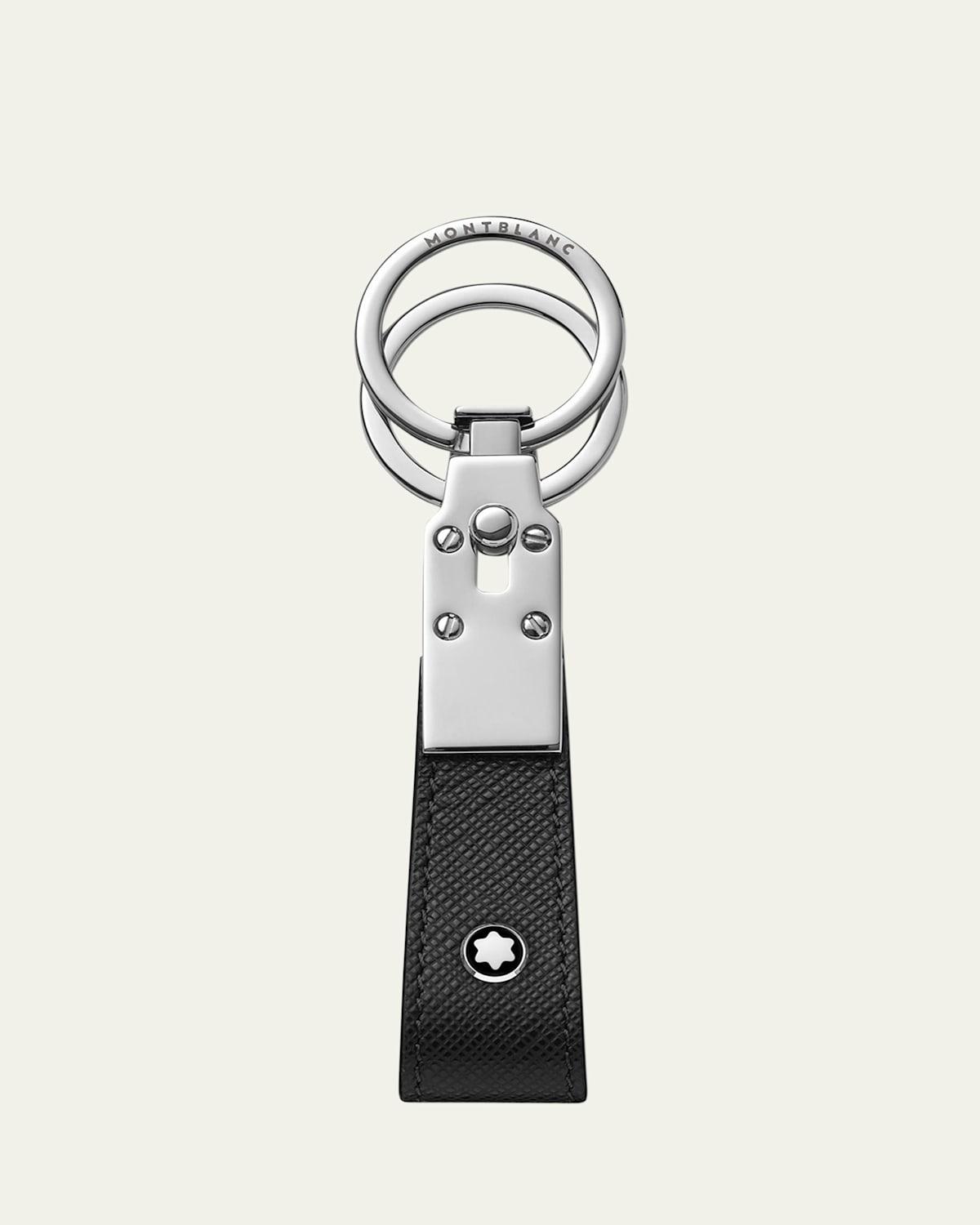 Mens Sartorial Leather & Stainless Steel Key Fob Product Image