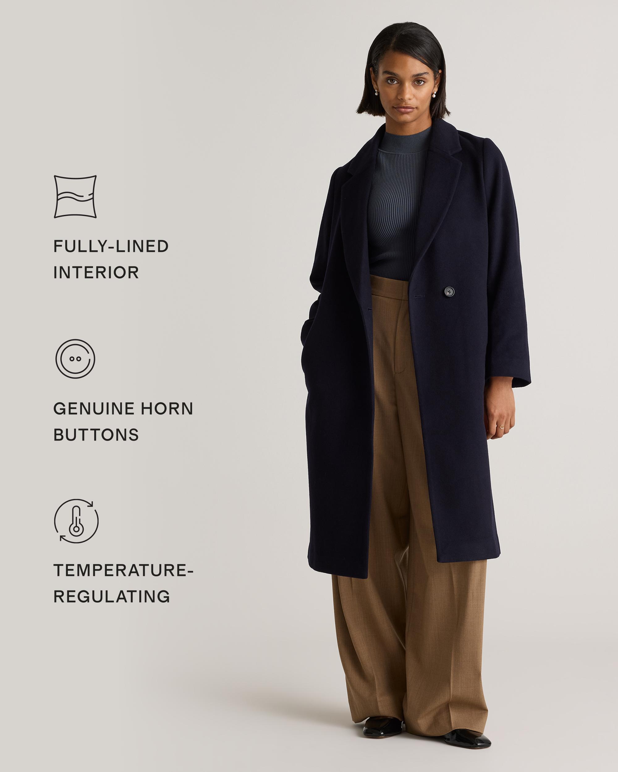 Quince | Women's Italian Wool Classic Single-Breasted Coat Size XS, Wool/Nylon Product Image