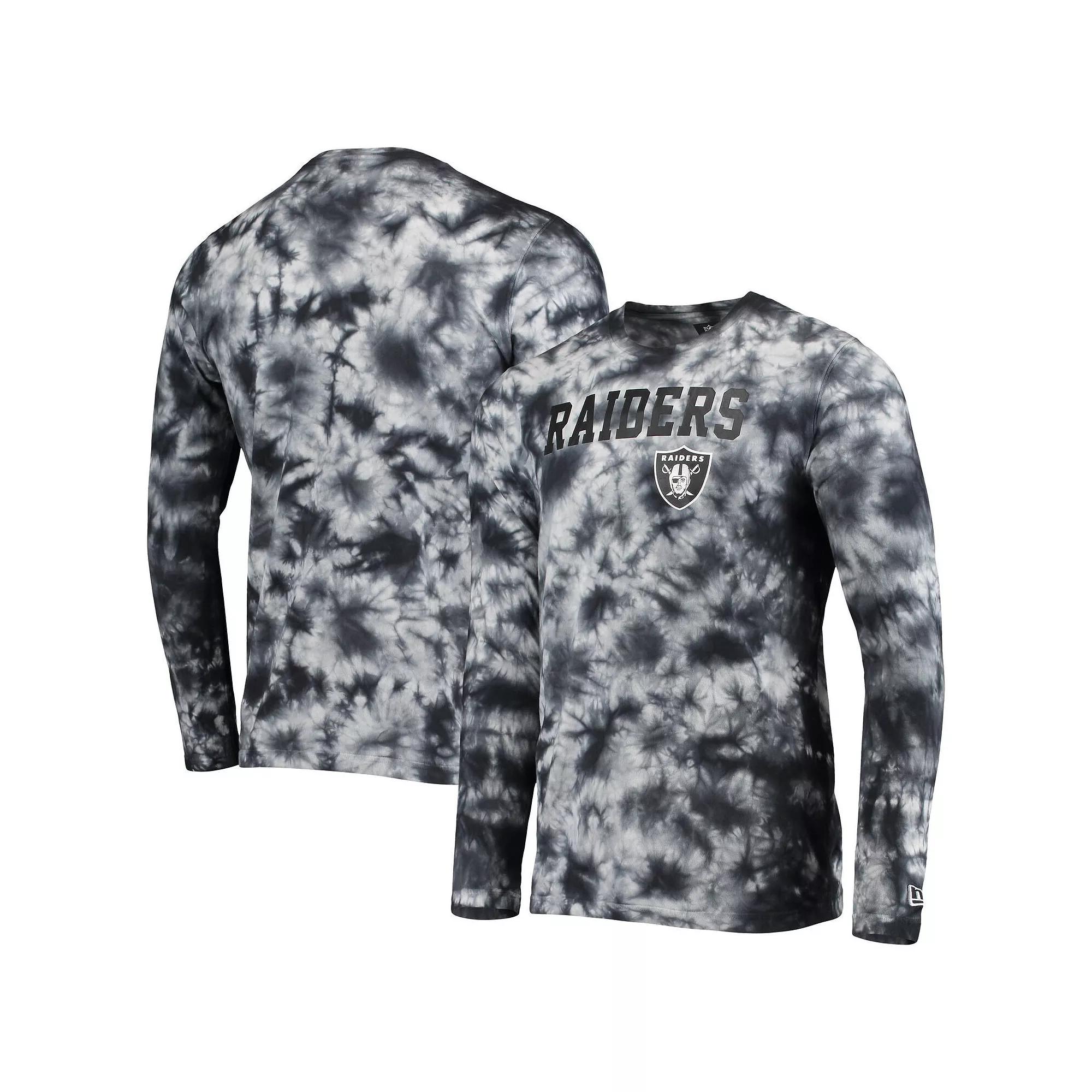 Men's New Era Black Las Vegas Raiders Tie-Dye Long Sleeve T-Shirt, Size: Large, Lvr Black Product Image