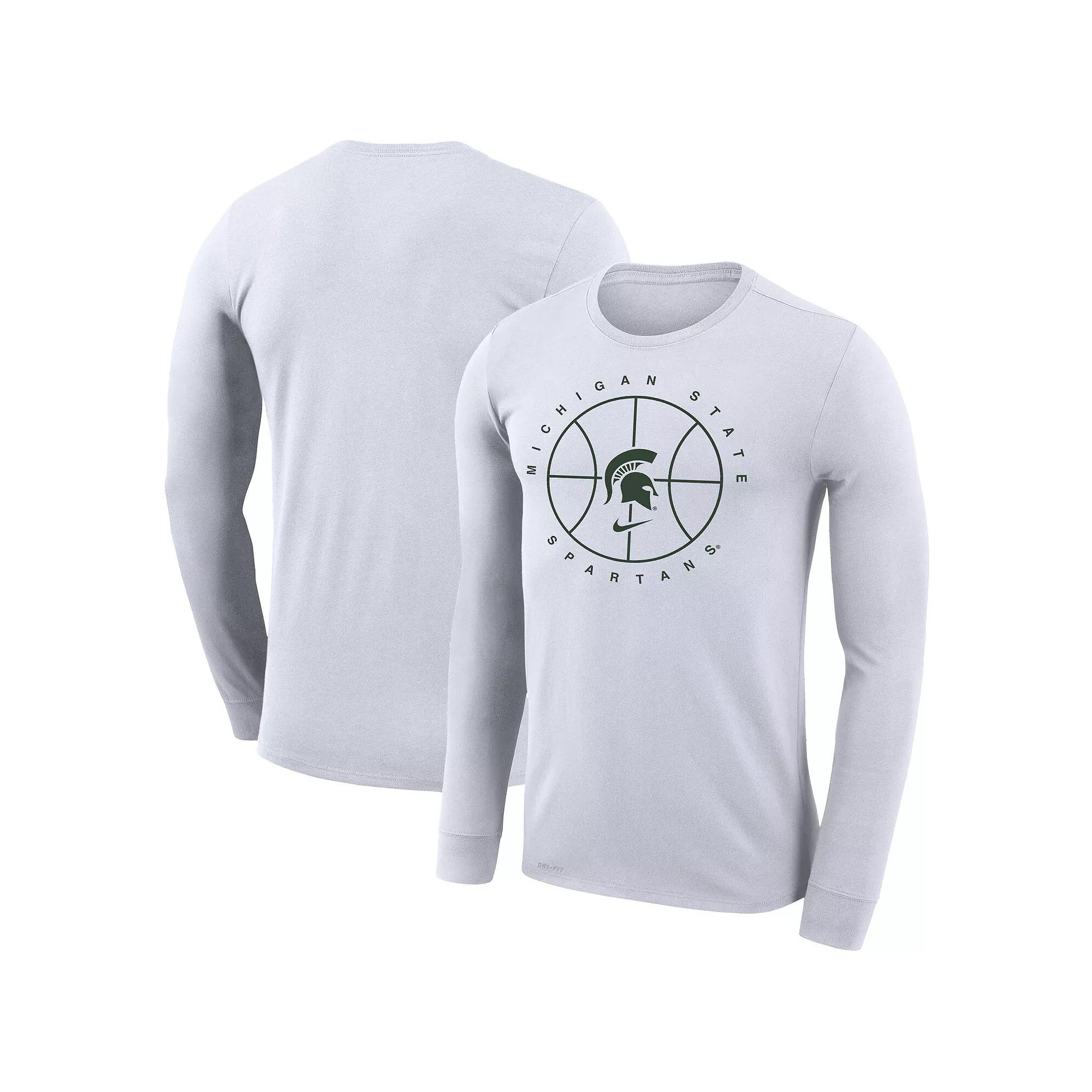 Men's Nike White Michigan State Spartans Basketball Icon Legend Performance Long Sleeve T-Shirt, Size: XL Product Image