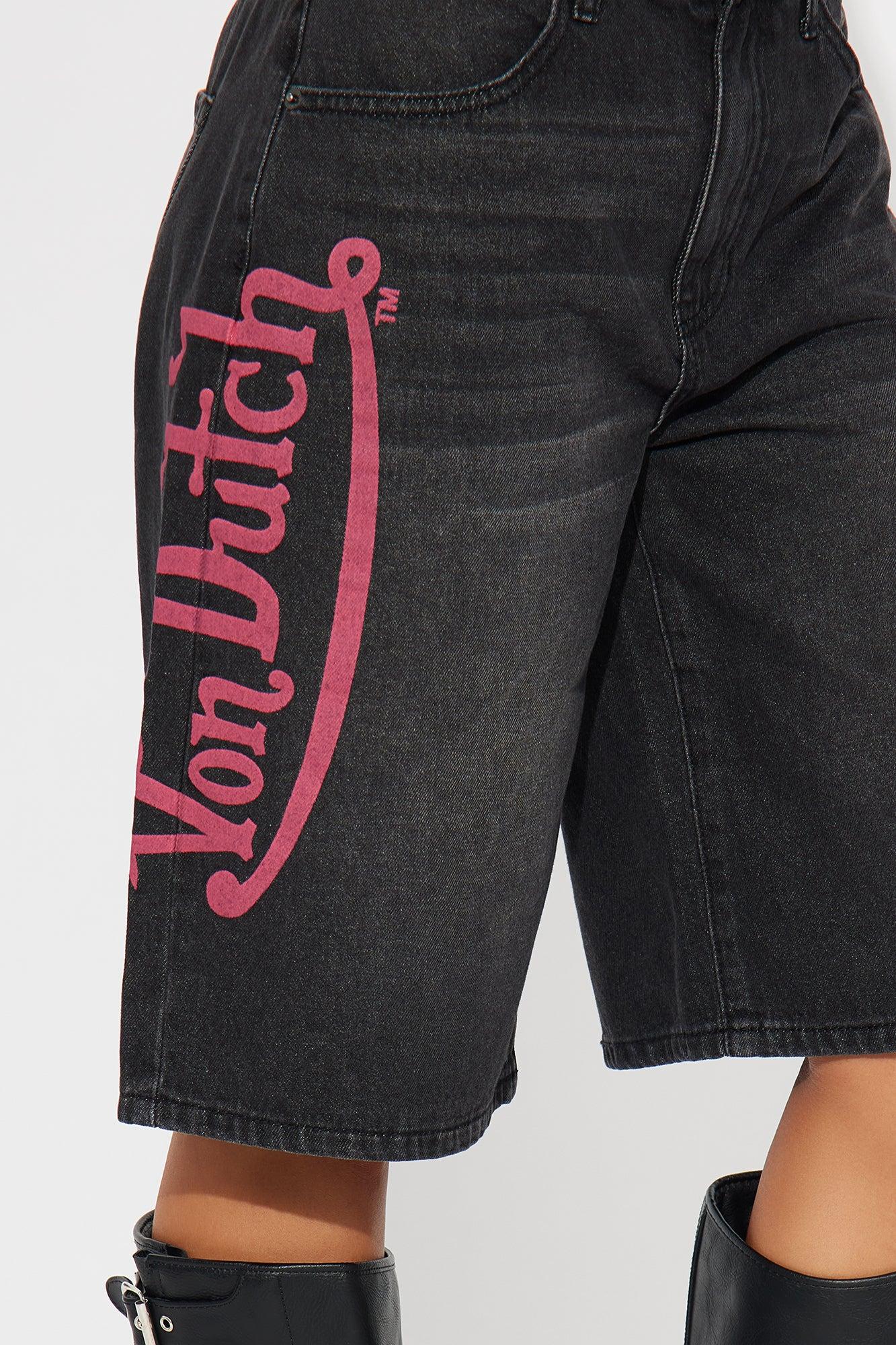 Von Dutch Eyeball Denim Jorts - Black Wash Product Image
