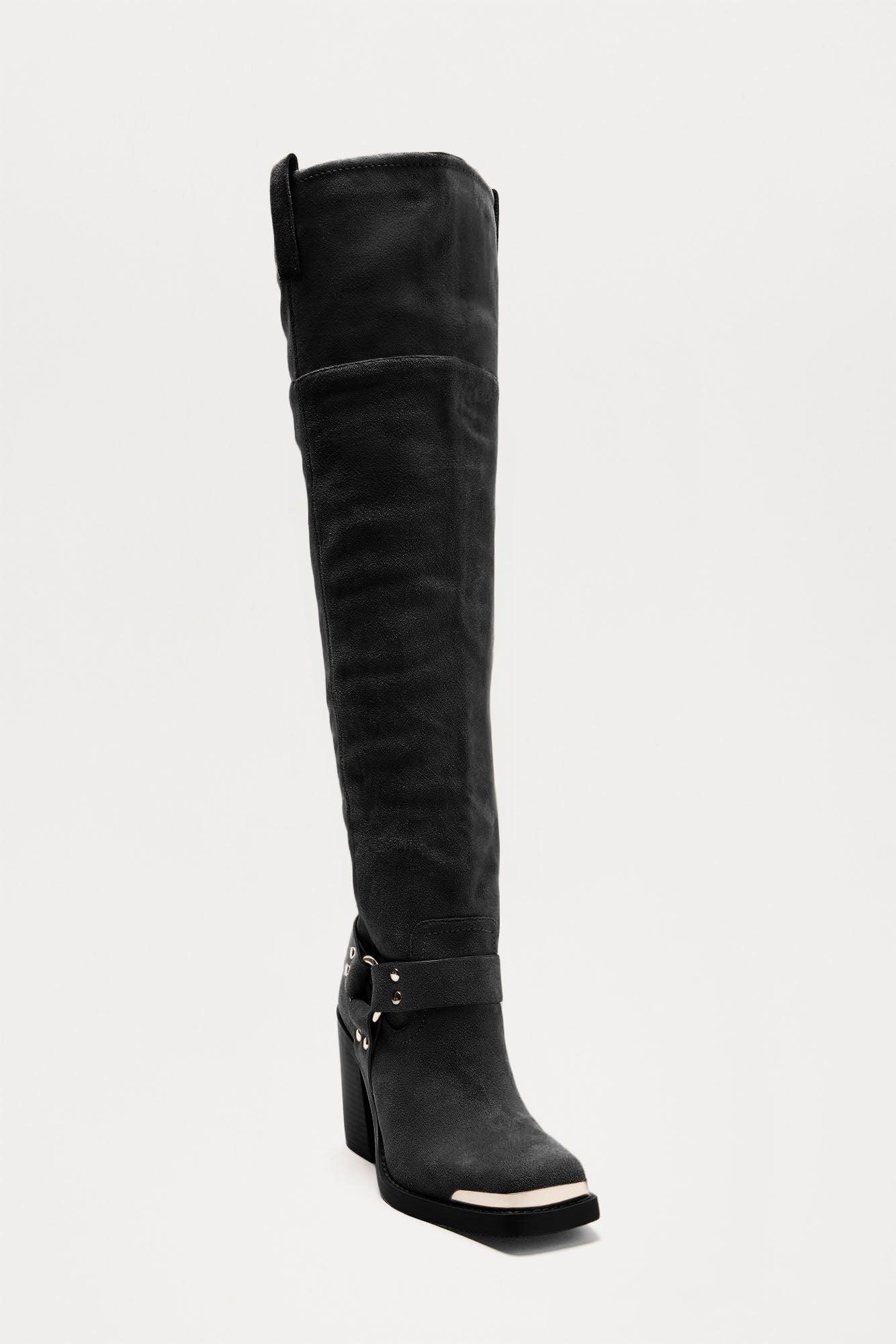 West Virginia Thigh High Boots - Black Product Image