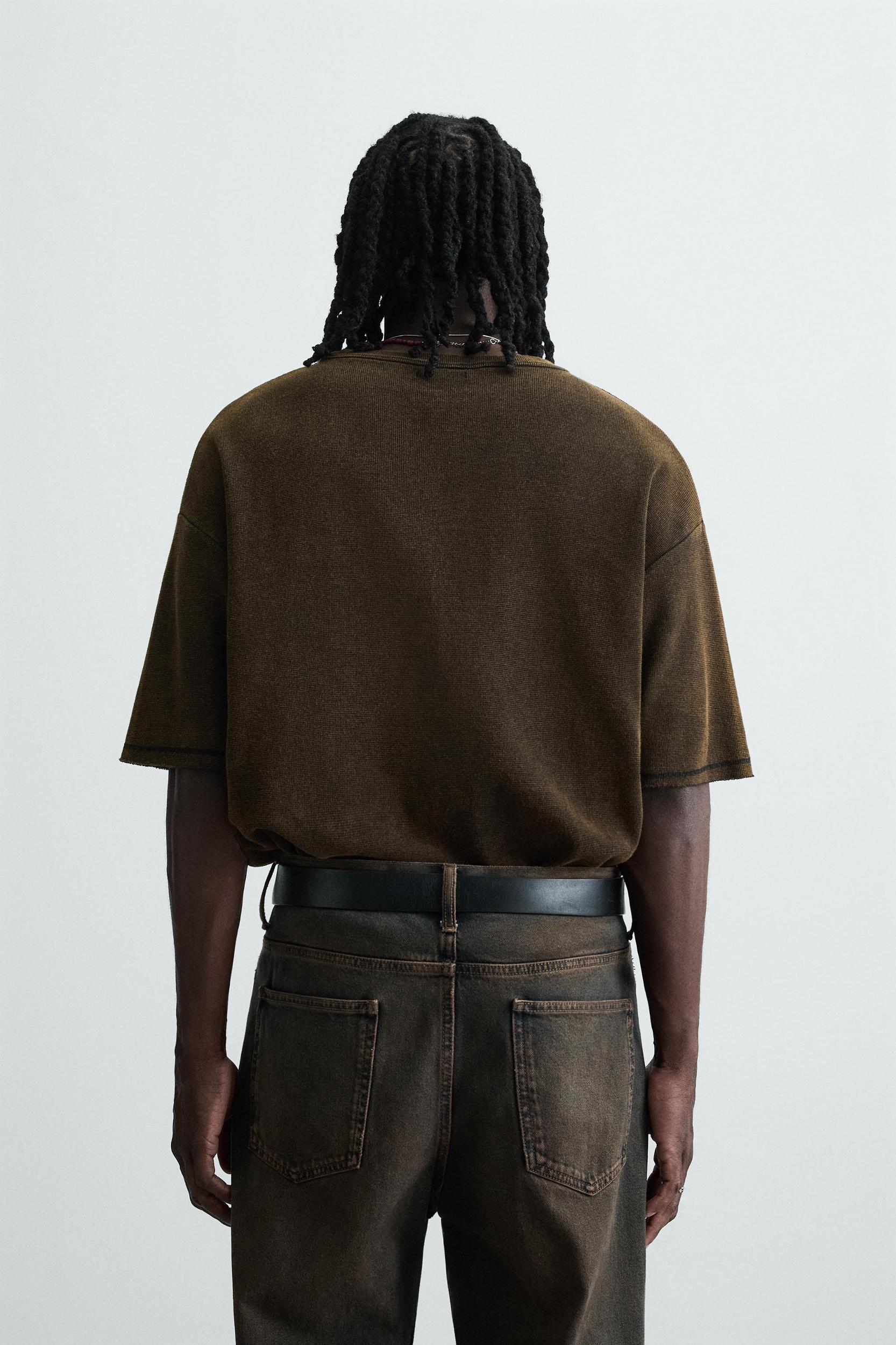 WASHED PRINT KNIT T-SHIRT Product Image