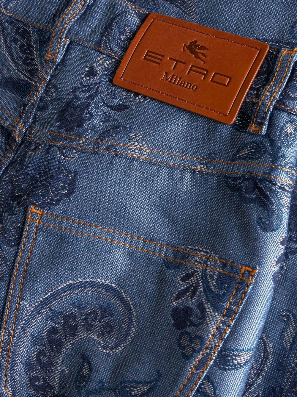 paisley-print wide-leg jeans Product Image