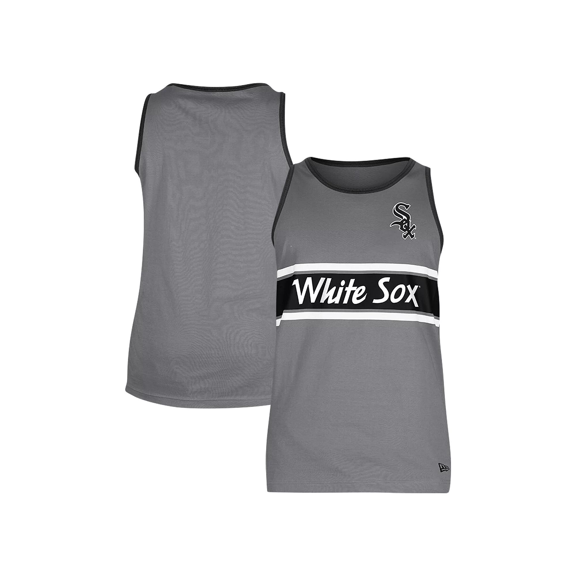 Men's New Era Gray Chicago White Sox Jersey Ringer Tank Top,  Product Image