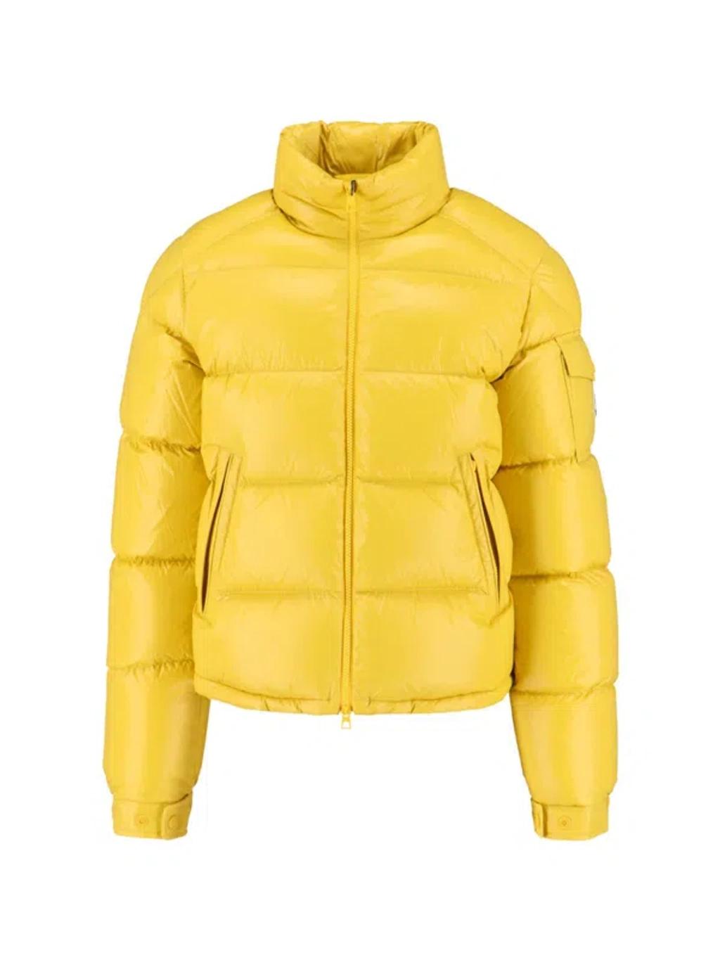 MONCLER Levitha Hooded Short Down Jacket In Yellow Product Image