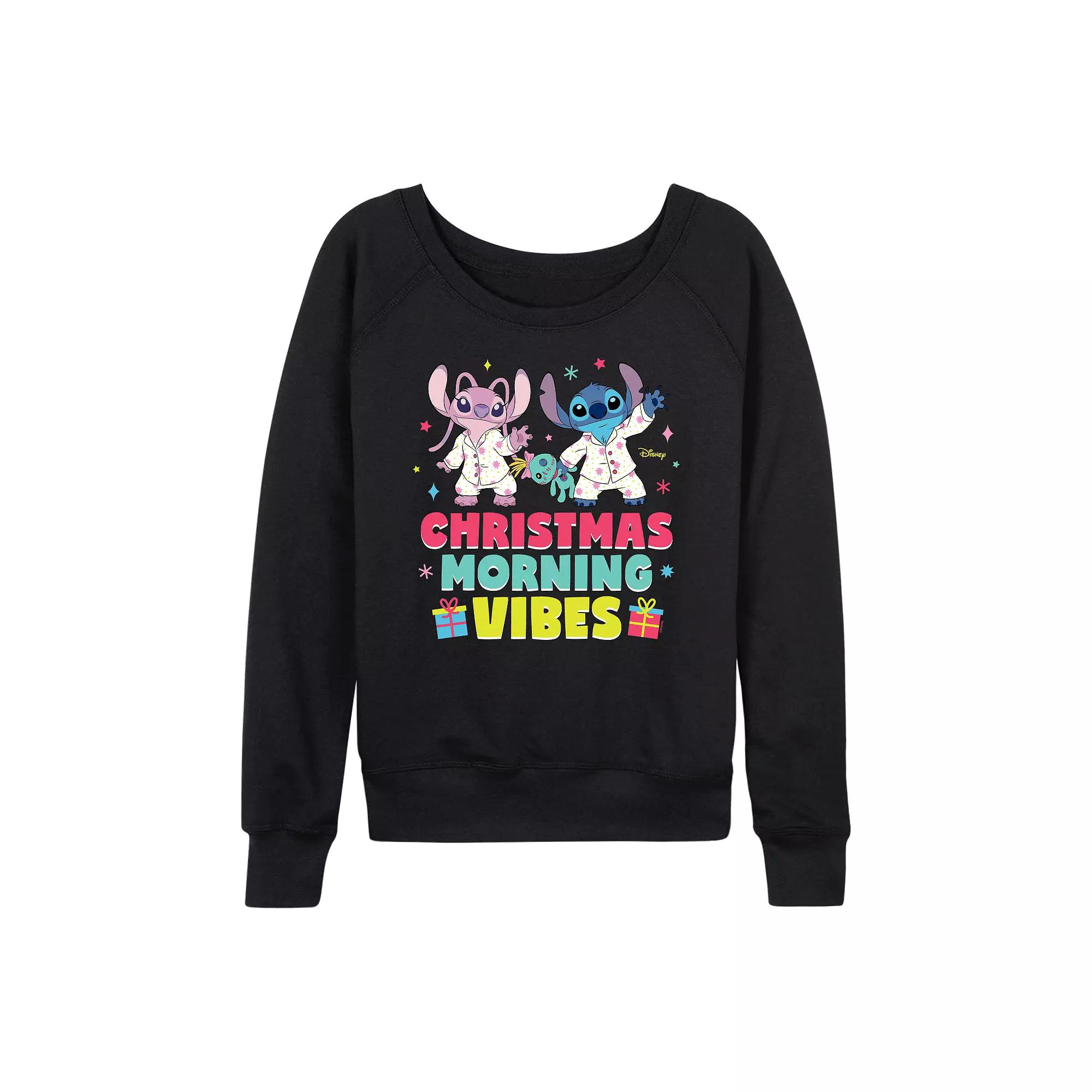 Disney's Lilo & Stitch Women's Christmas Morning French Terry Long Sleeve Tee,  Product Image