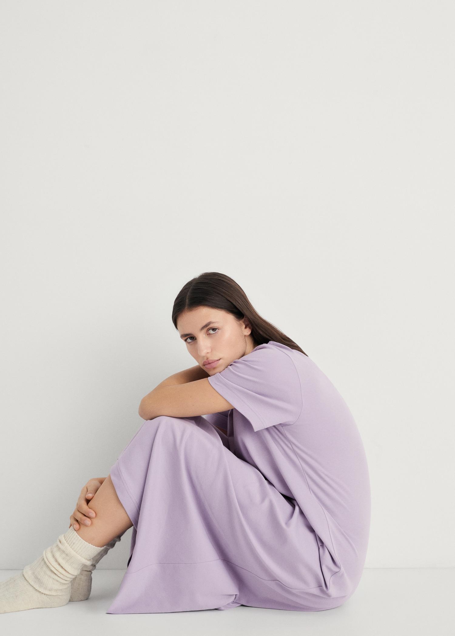 Plain cotton nightgown - Women | MANGO USA Product Image