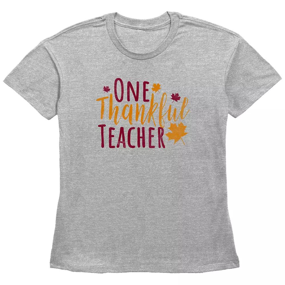 Women's One Thankful Teacher Graphic Tee,  Product Image