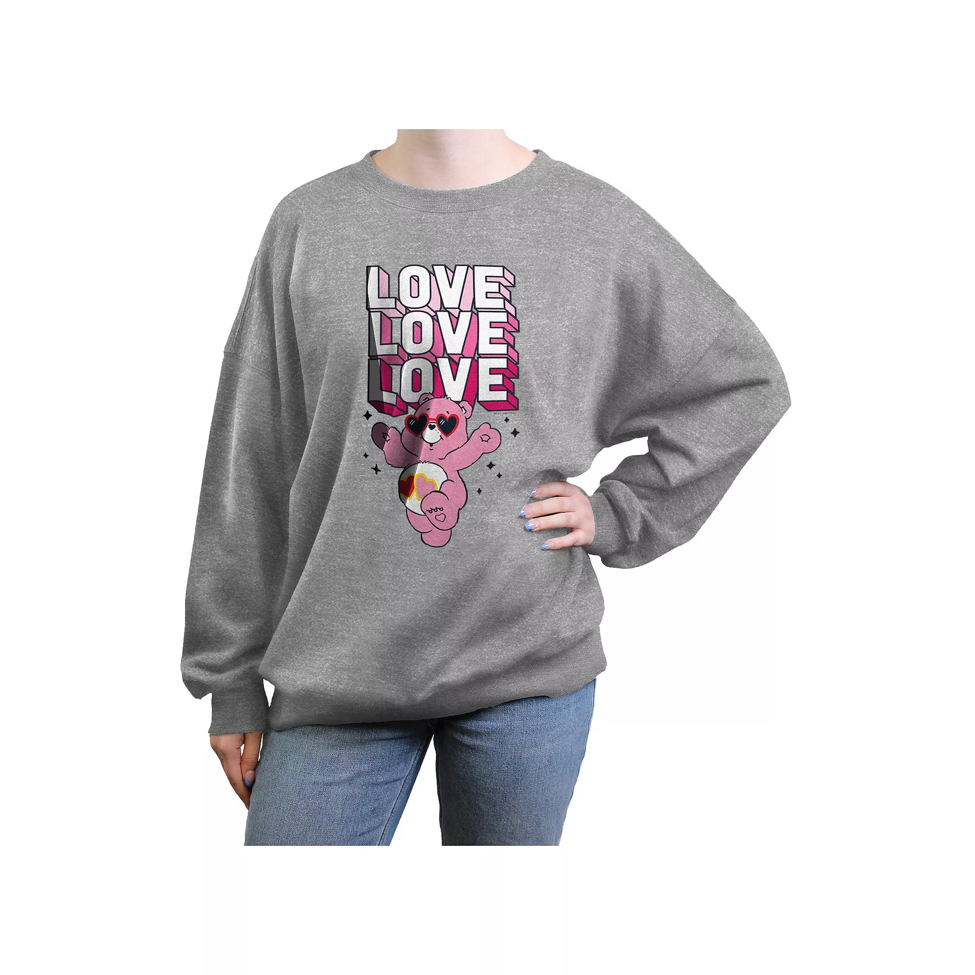 Juniors' Care Bears Love Stack Graphic Fleece, Girl's, Size: XS, Grey Gray Product Image