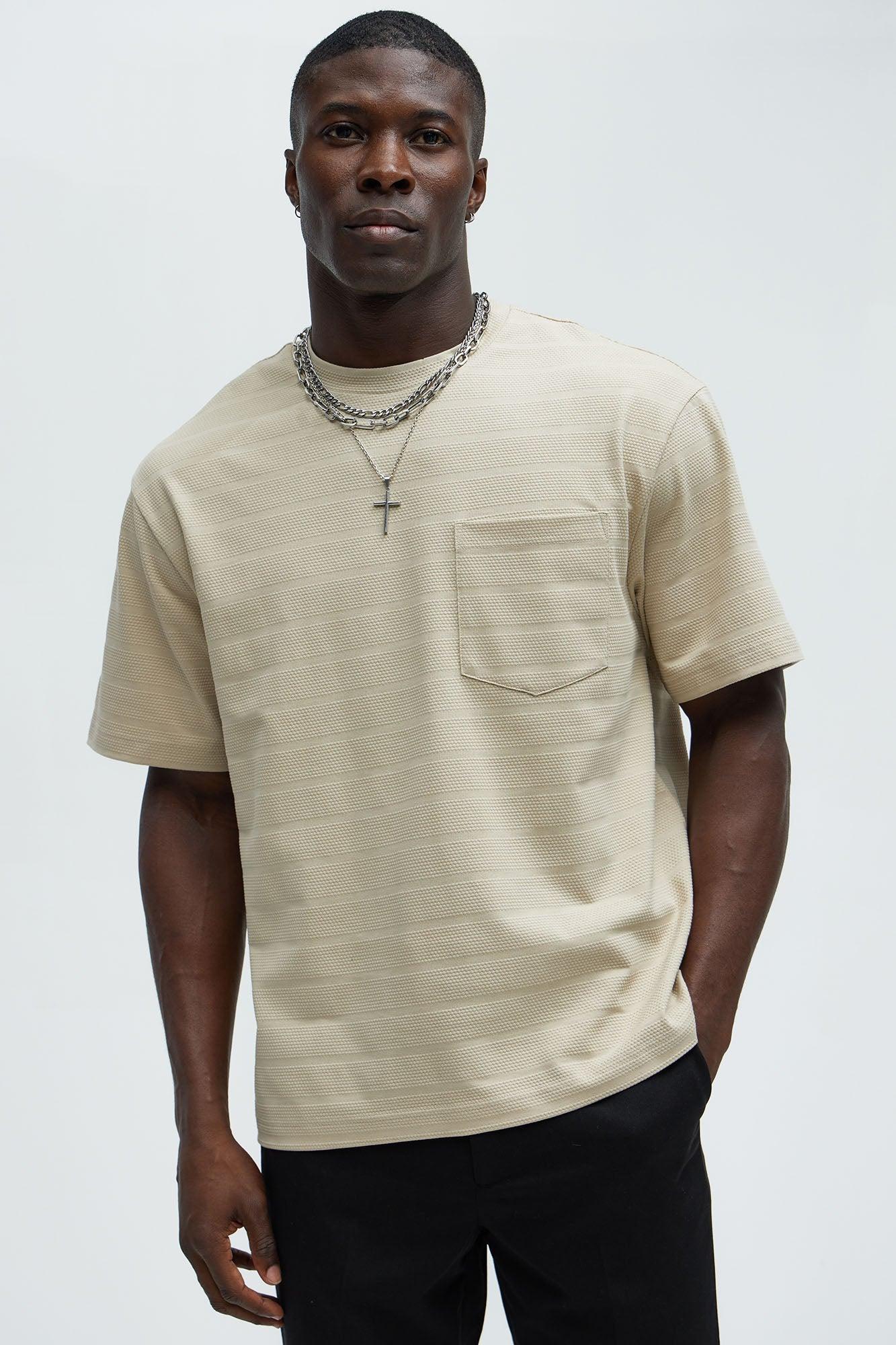 Gon Be Aight Textured Relaxed Short Sleeve - Taupe Product Image
