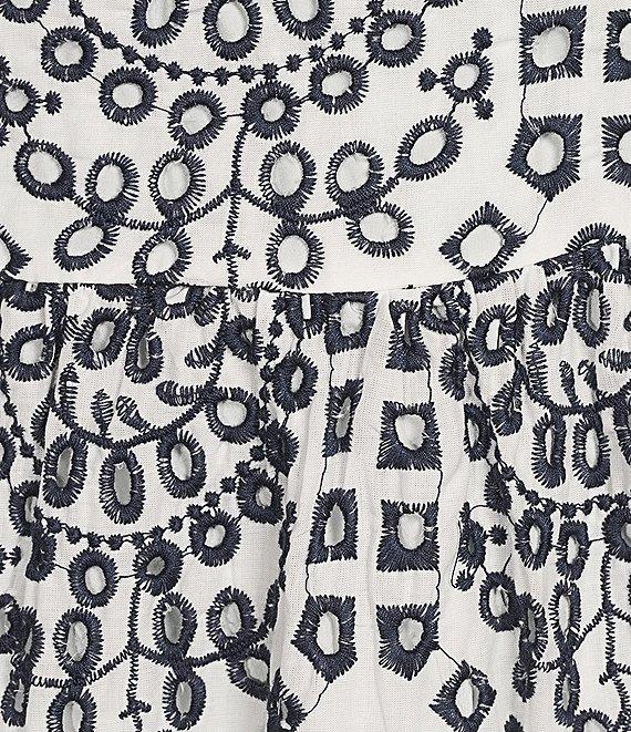 Sugarlips Plus Zayla Floral/Geometric Eyelet-Embroidered Poplin Midi Dress Product Image