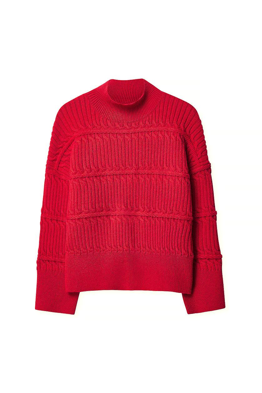 Cable Knitted Turtle Neck Sweater Product Image