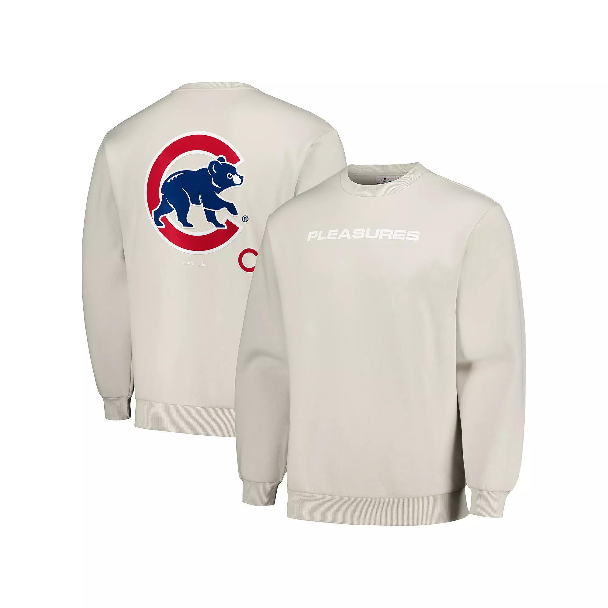 Men's PLEASURES Gray Chicago Cubs Ballpark Pullover Sweatshirt,  Product Image