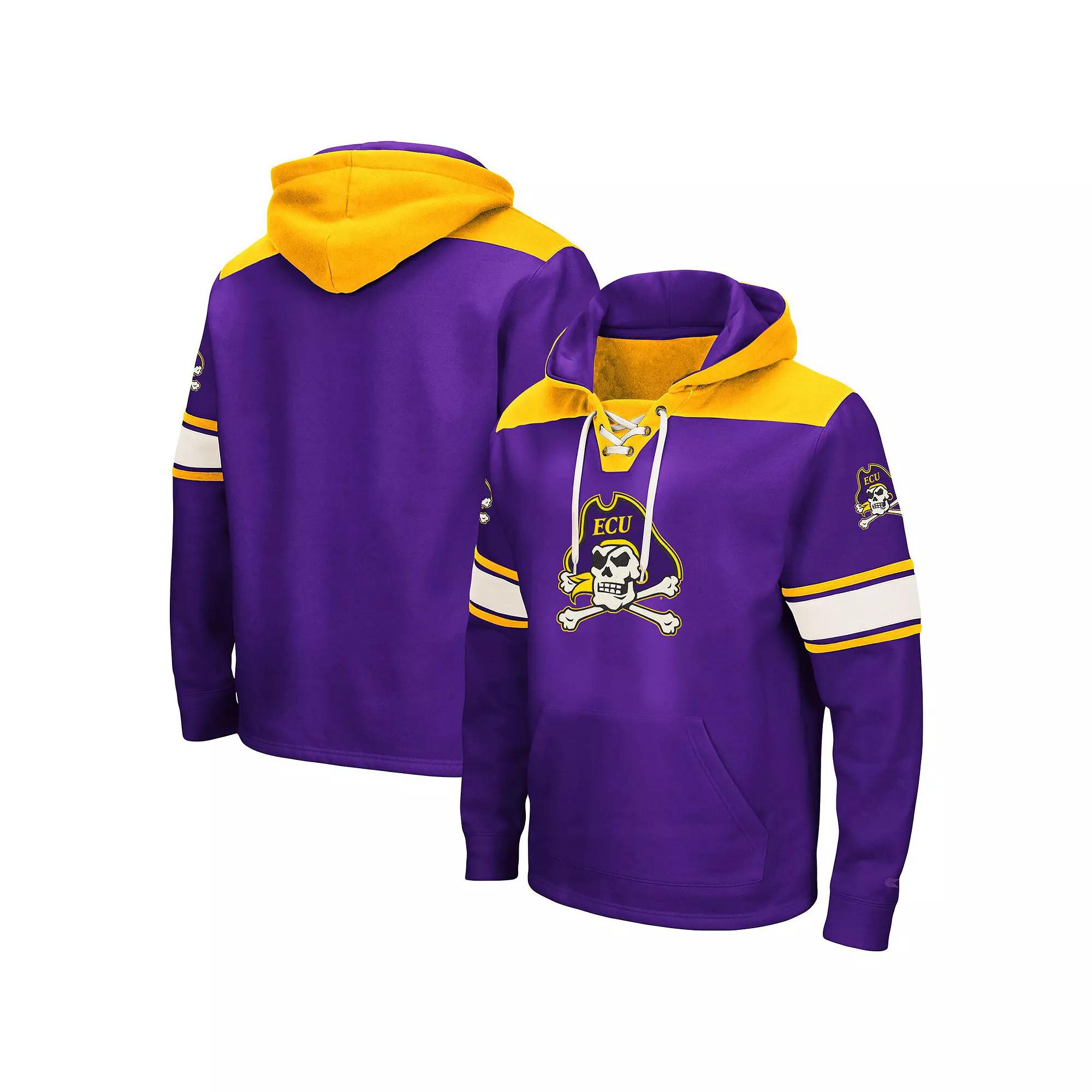 Men's Colosseum Purple ECU Pirates 2.0 Lace-Up Pullover Hoodie,  Product Image