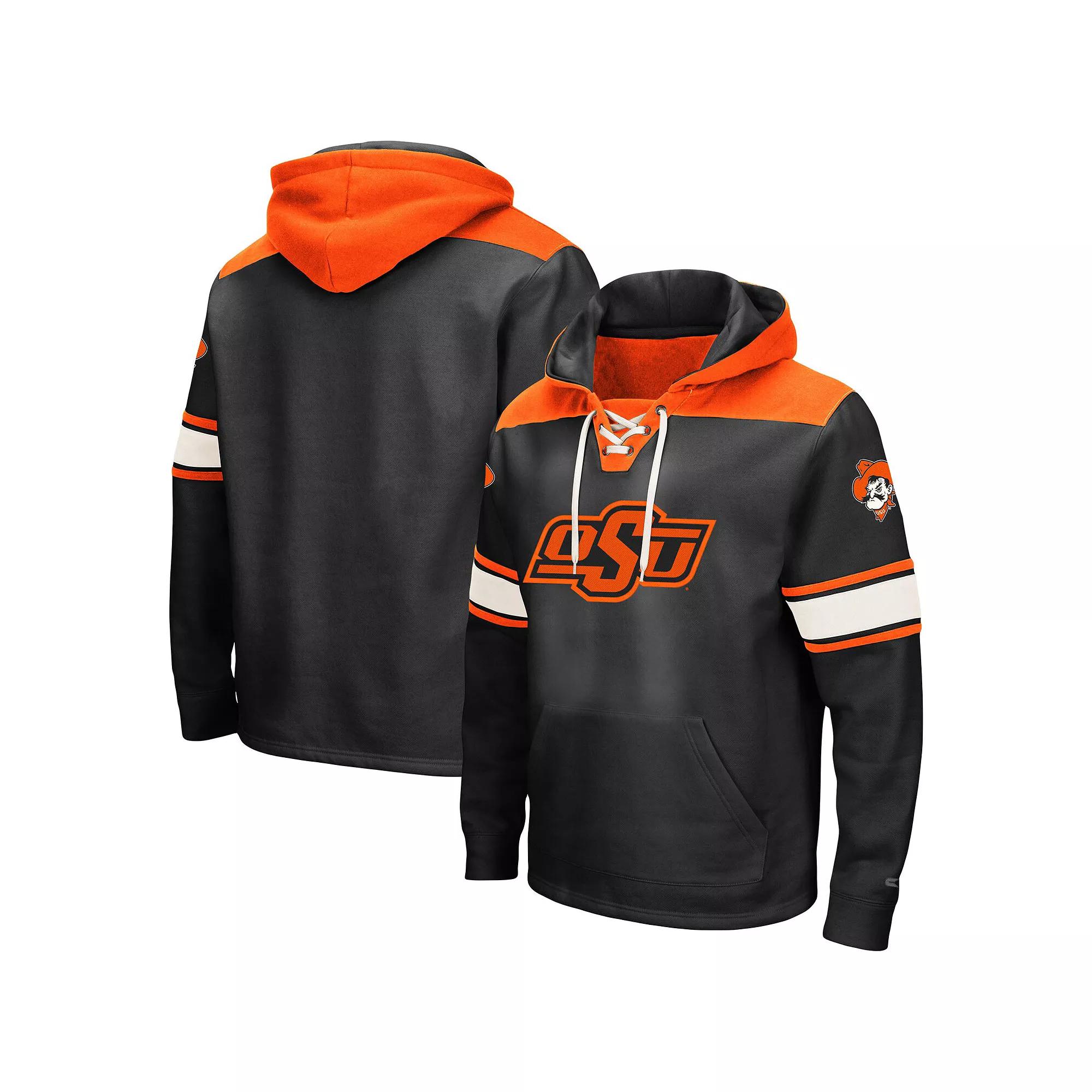Men's Colosseum Black Oklahoma State Cowboys 2.0 Lace-Up Logo Pullover Hoodie, Size: XL Product Image