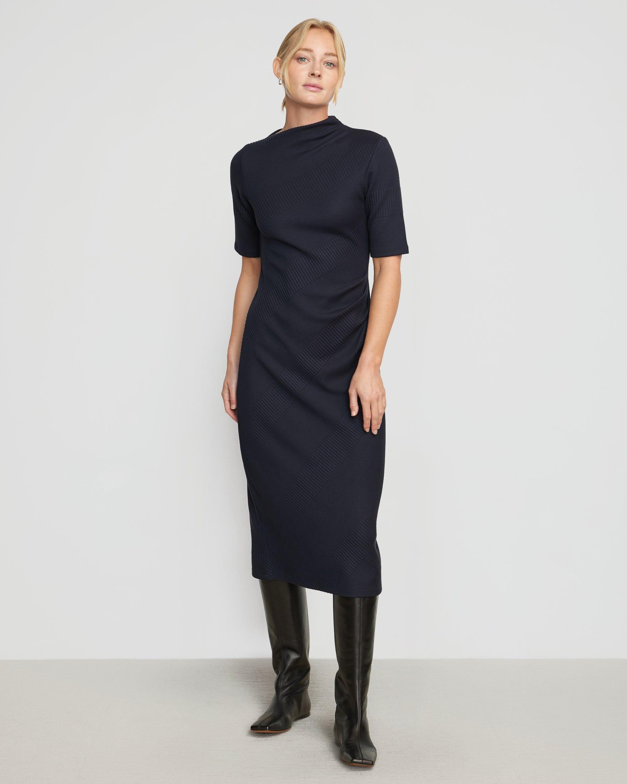 Evie Ribbed-Knit Jersey Dress Product Image