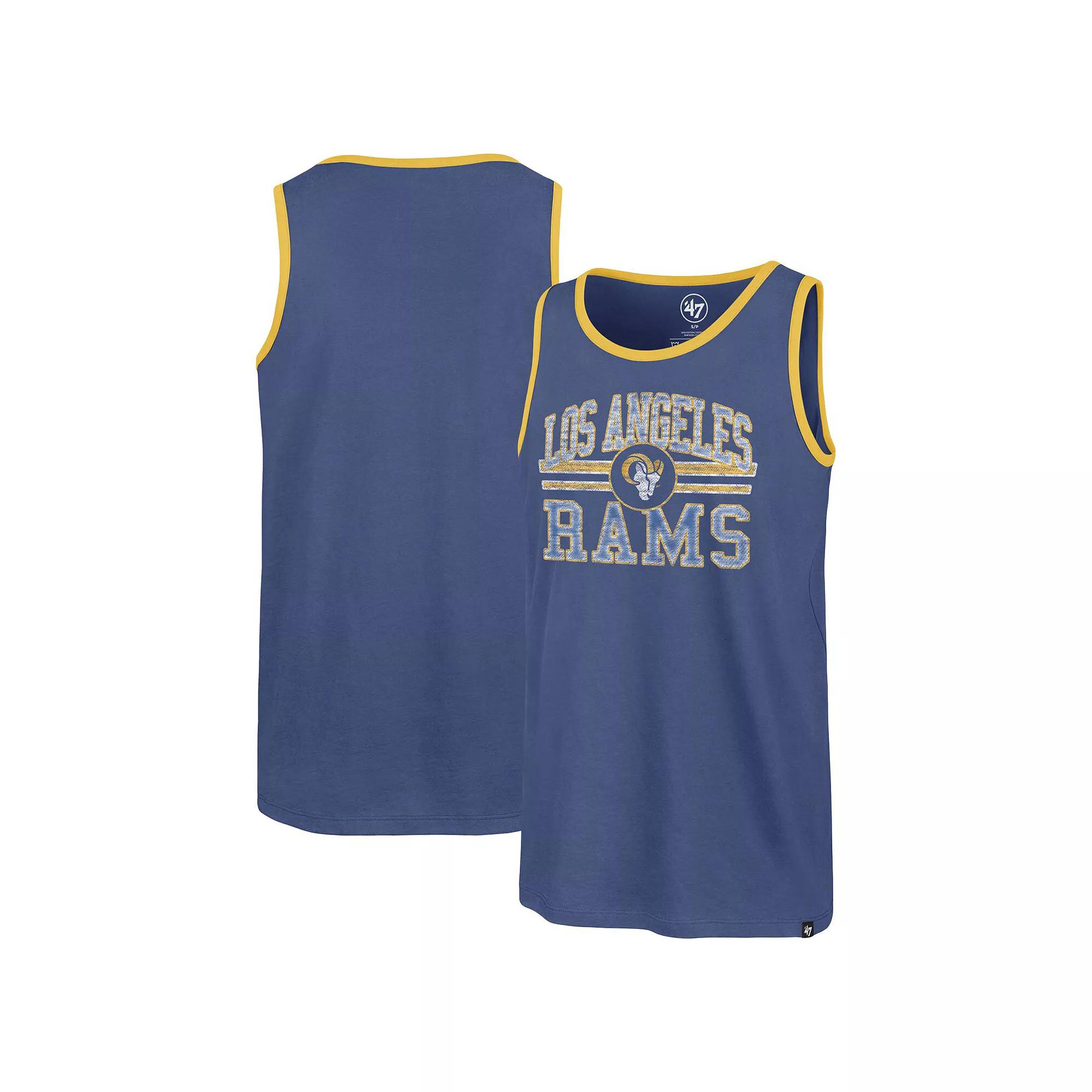 Men's '47  Blue Los Angeles Rams Winger Franklin Tank Top, Size: Large Product Image