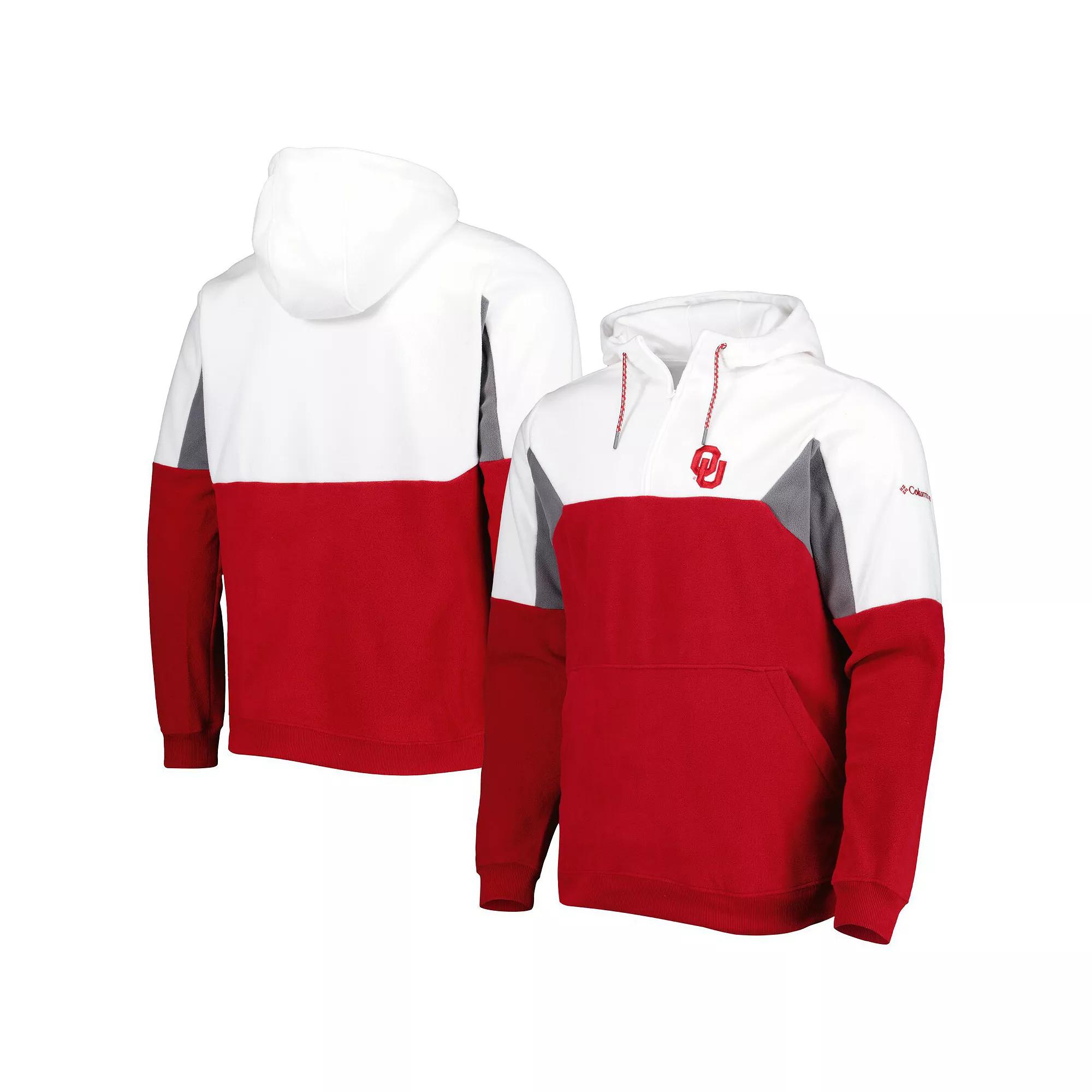 Men's Columbia Crimson Oklahoma Sooners Lodge Quarter-Zip Pullover Hoodie, Size: Medium, Red Product Image