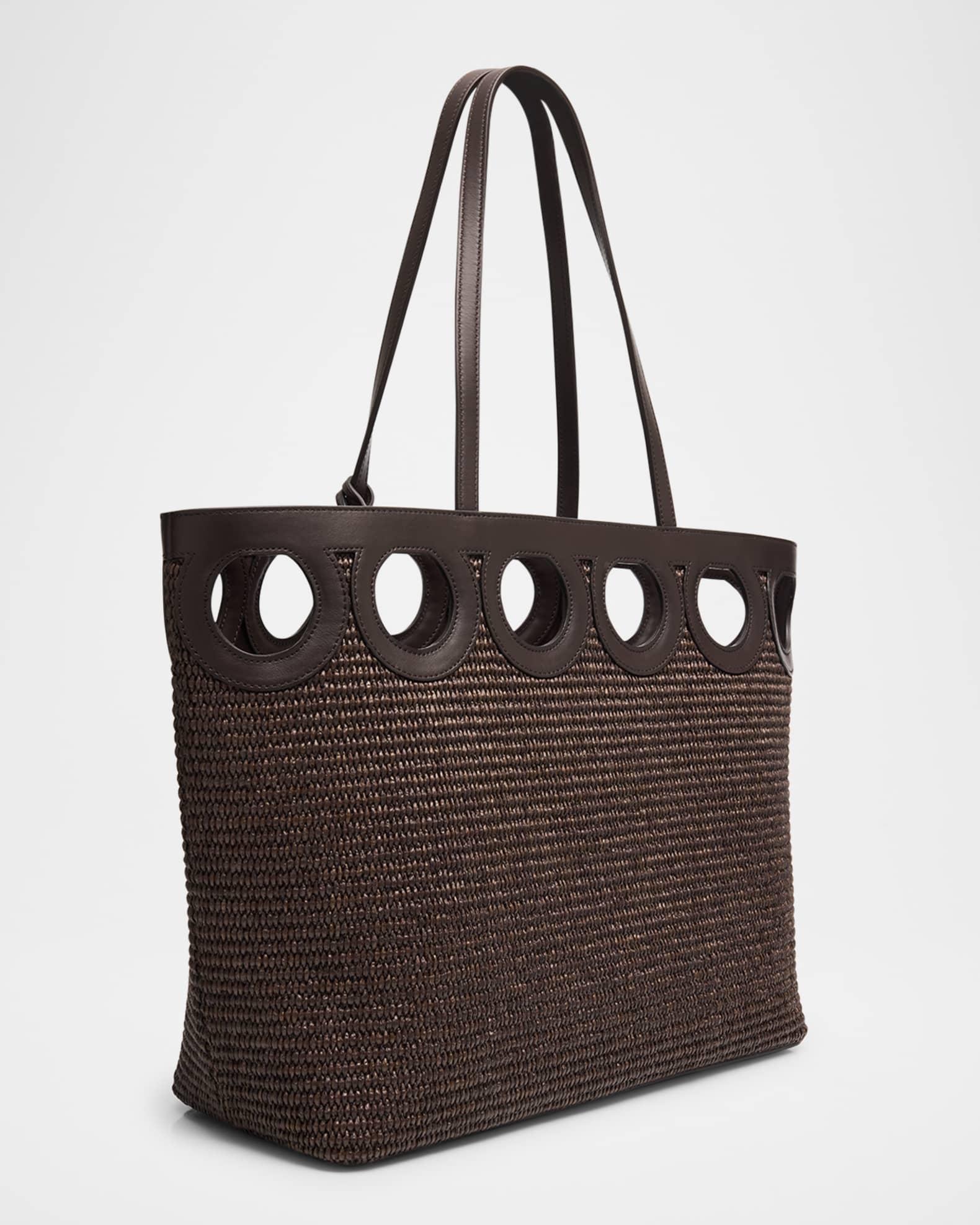 Gancio Cutout Raffia Tote Bag Product Image