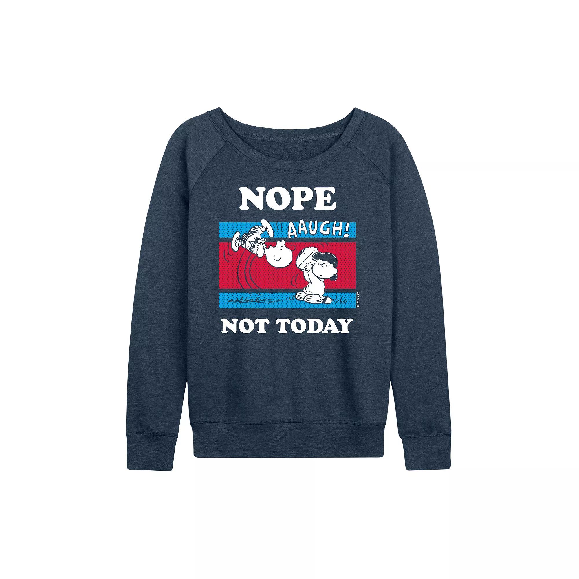 Women's Peanuts Nope Not Today French Terry Long Sleeve Tee, Girl's,  Product Image