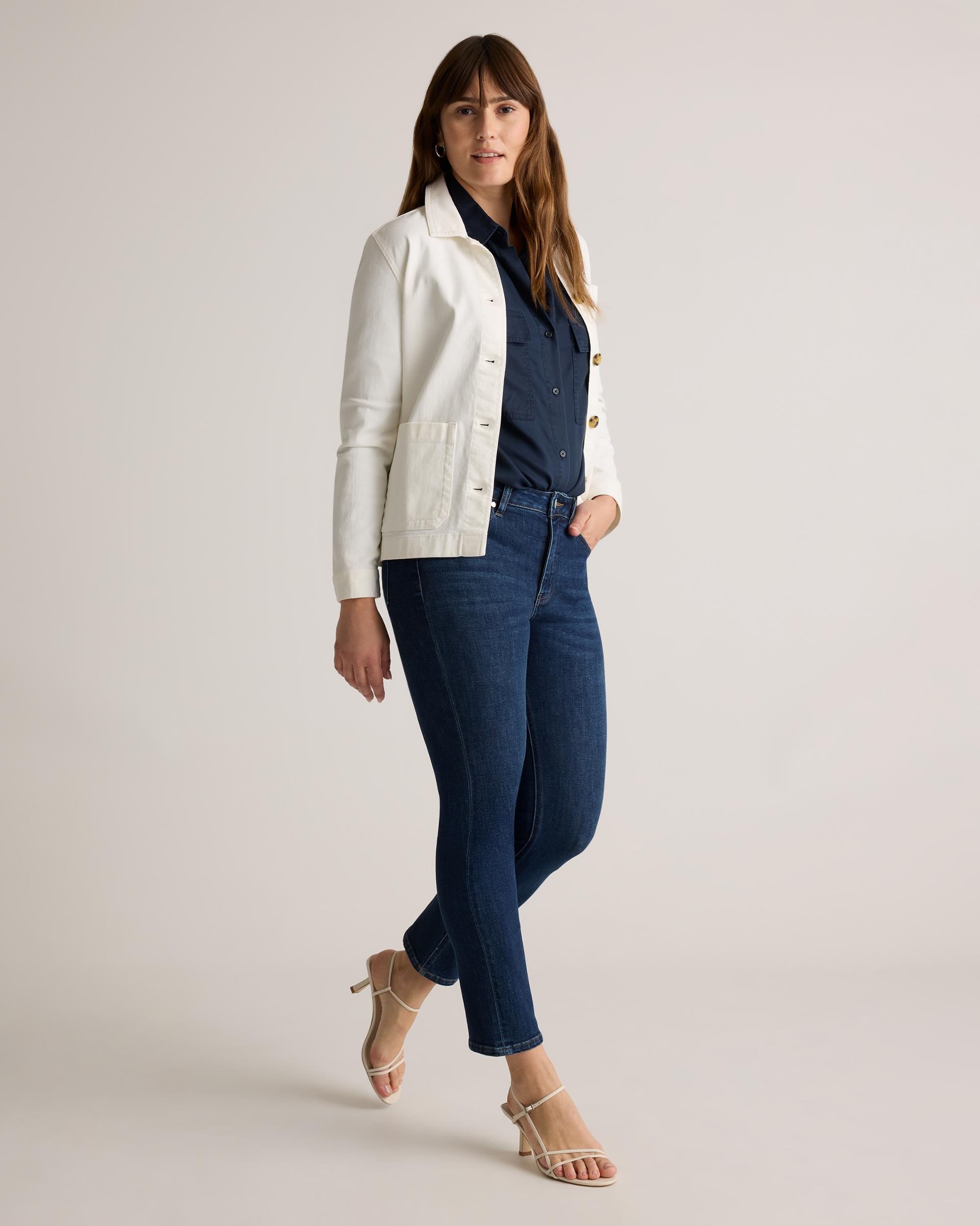 Quince | Women's Luna Stretch Slim Straight Jeans Organic Cotton Product Image