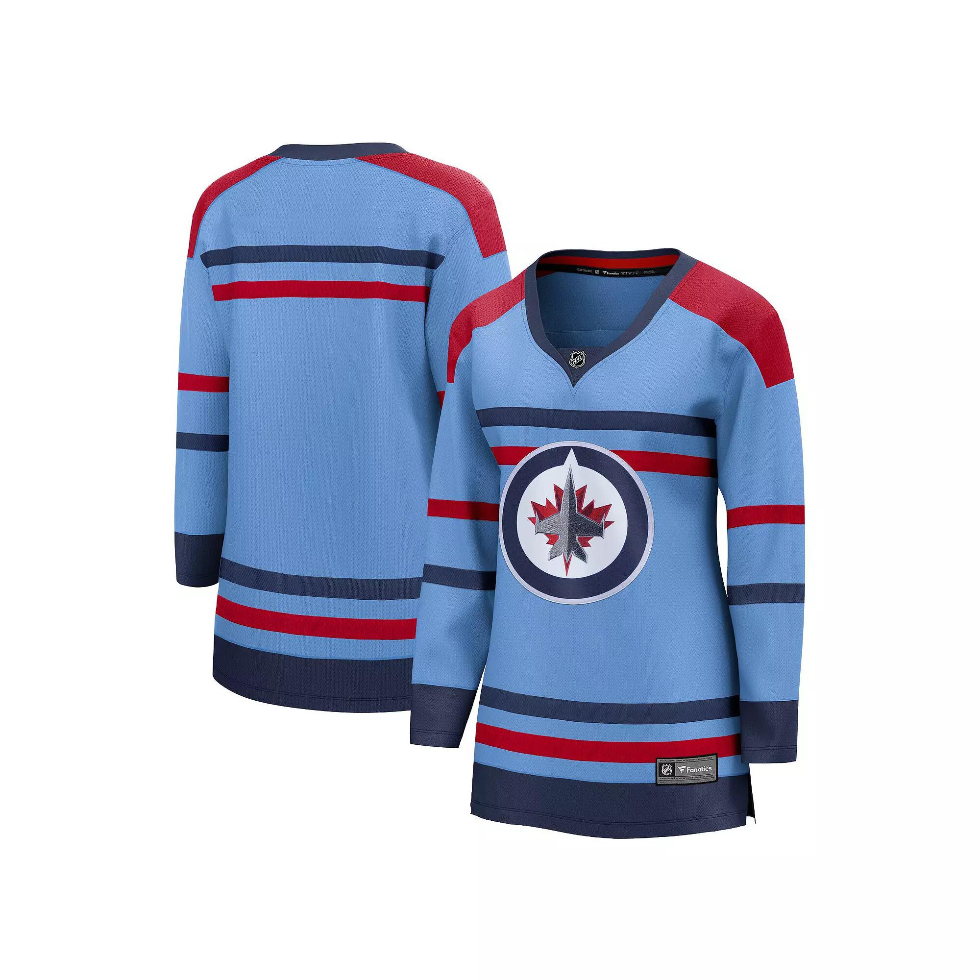 Women's Fanatics Branded Light Blue Winnipeg Jets Anniversary Premier Breakaway Jersey,  Product Image