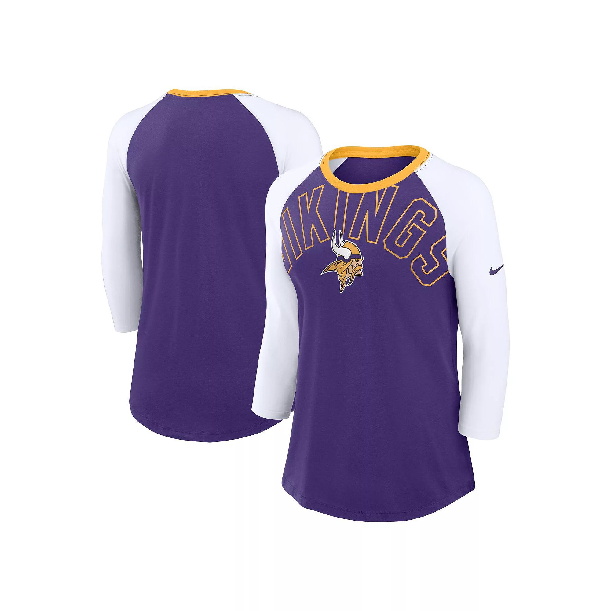 Women's Nike Scarlet/White San Francisco 49ers Knockout Arch Raglan Tri-Blend 3/4-Sleeve T-Shirt, Size: Small, Red Product Image