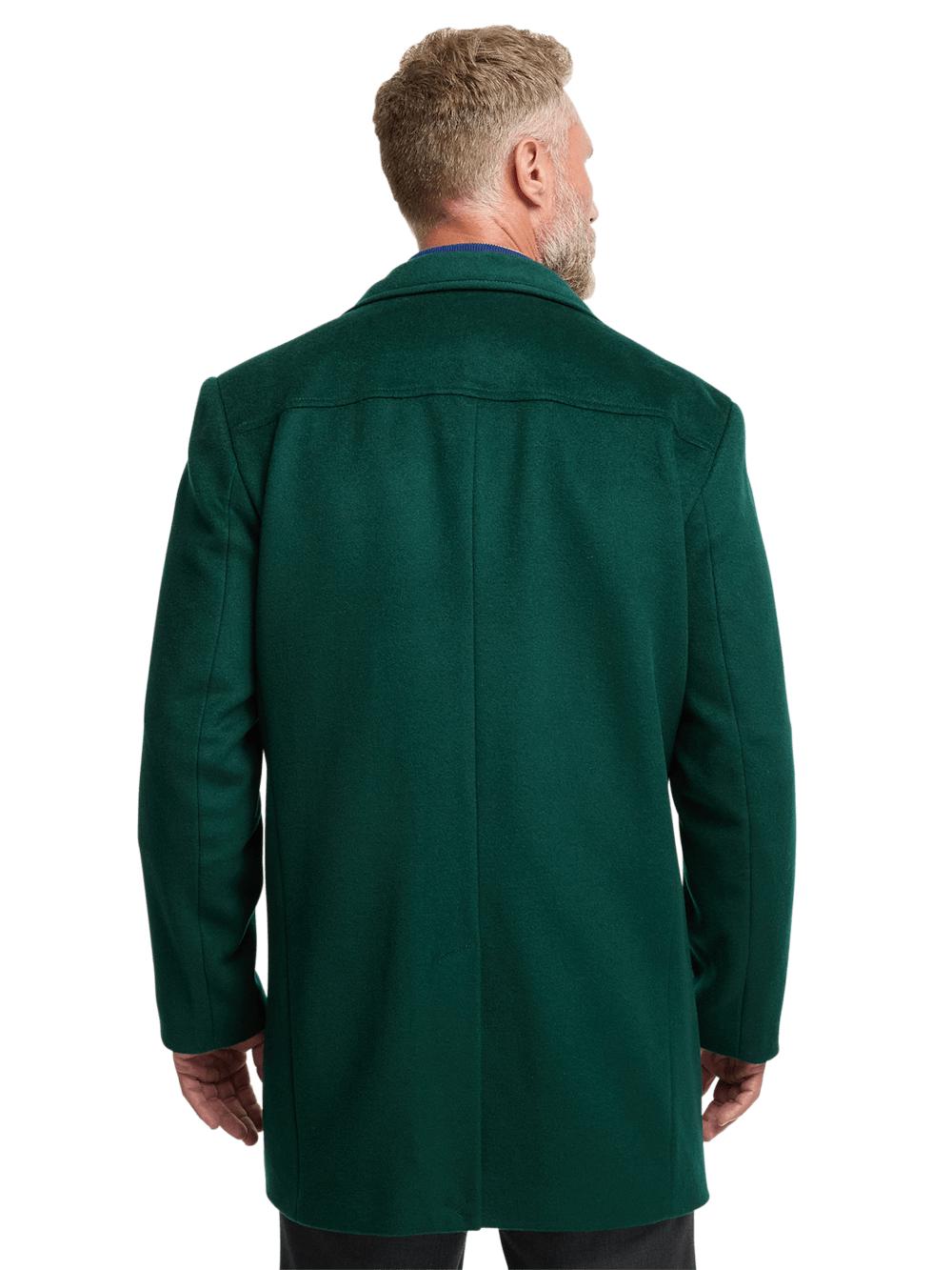 Wool Double Breasted Carcoat - Dark Green Product Image
