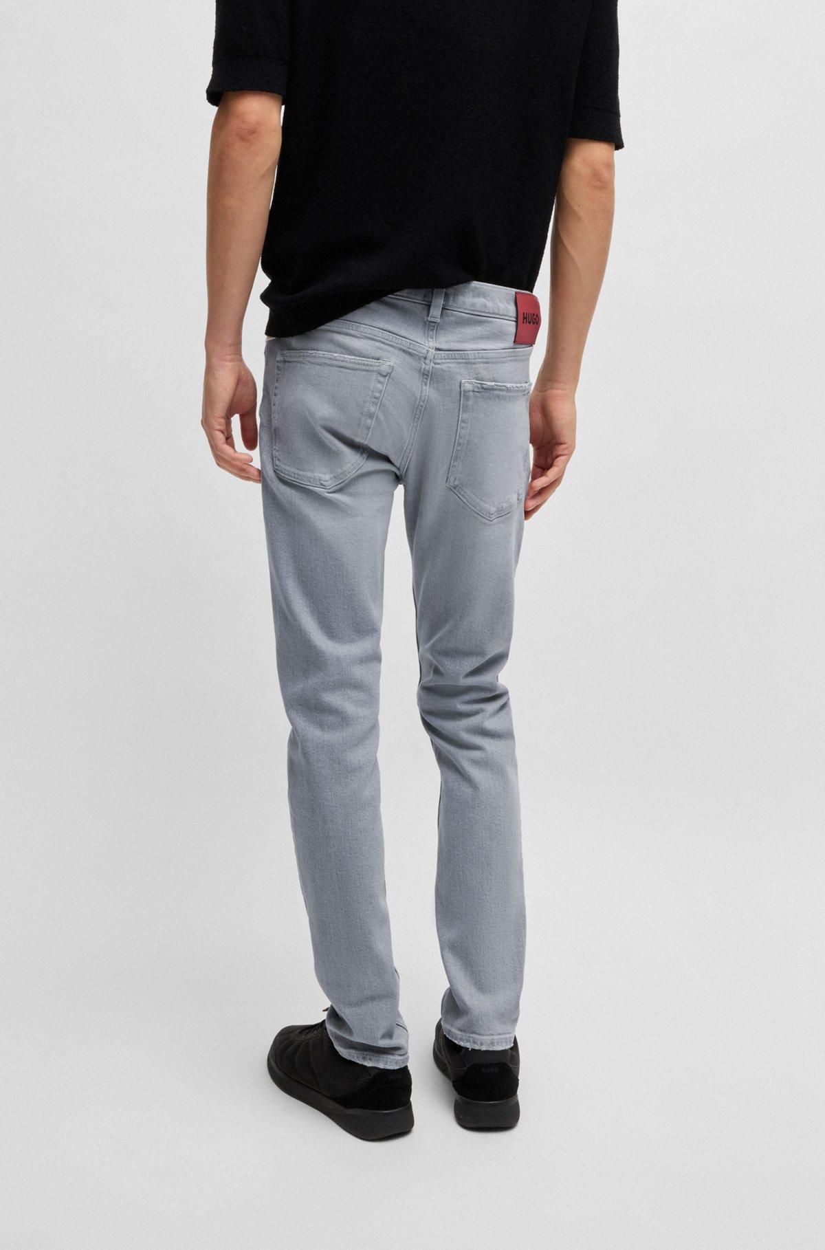 Extra-slim-fit jeans in silver-gray stretch denim Product Image