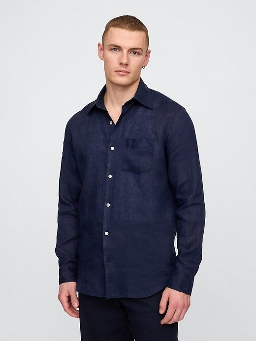 100% Linen Classic Shirt Product Image