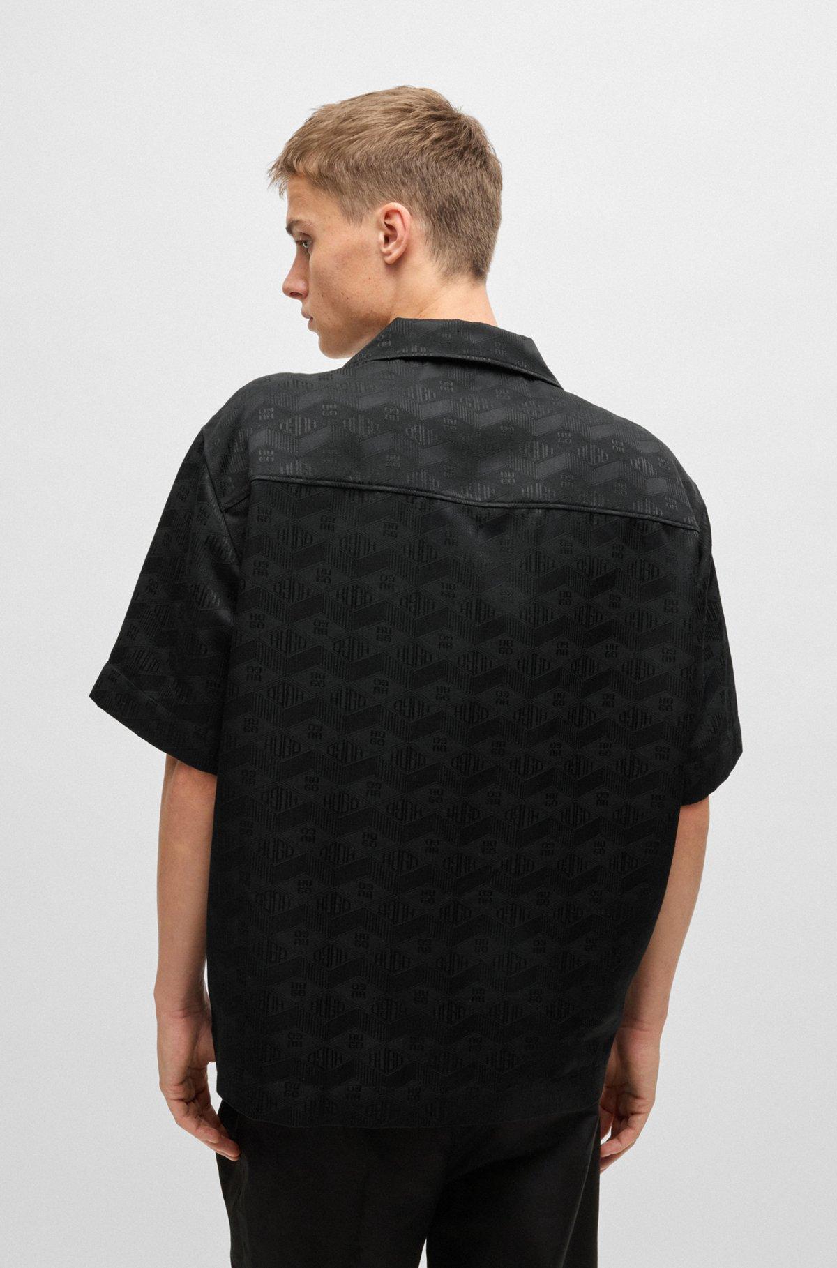 Oversize-fit shirt in geometric-logo jacquard Product Image