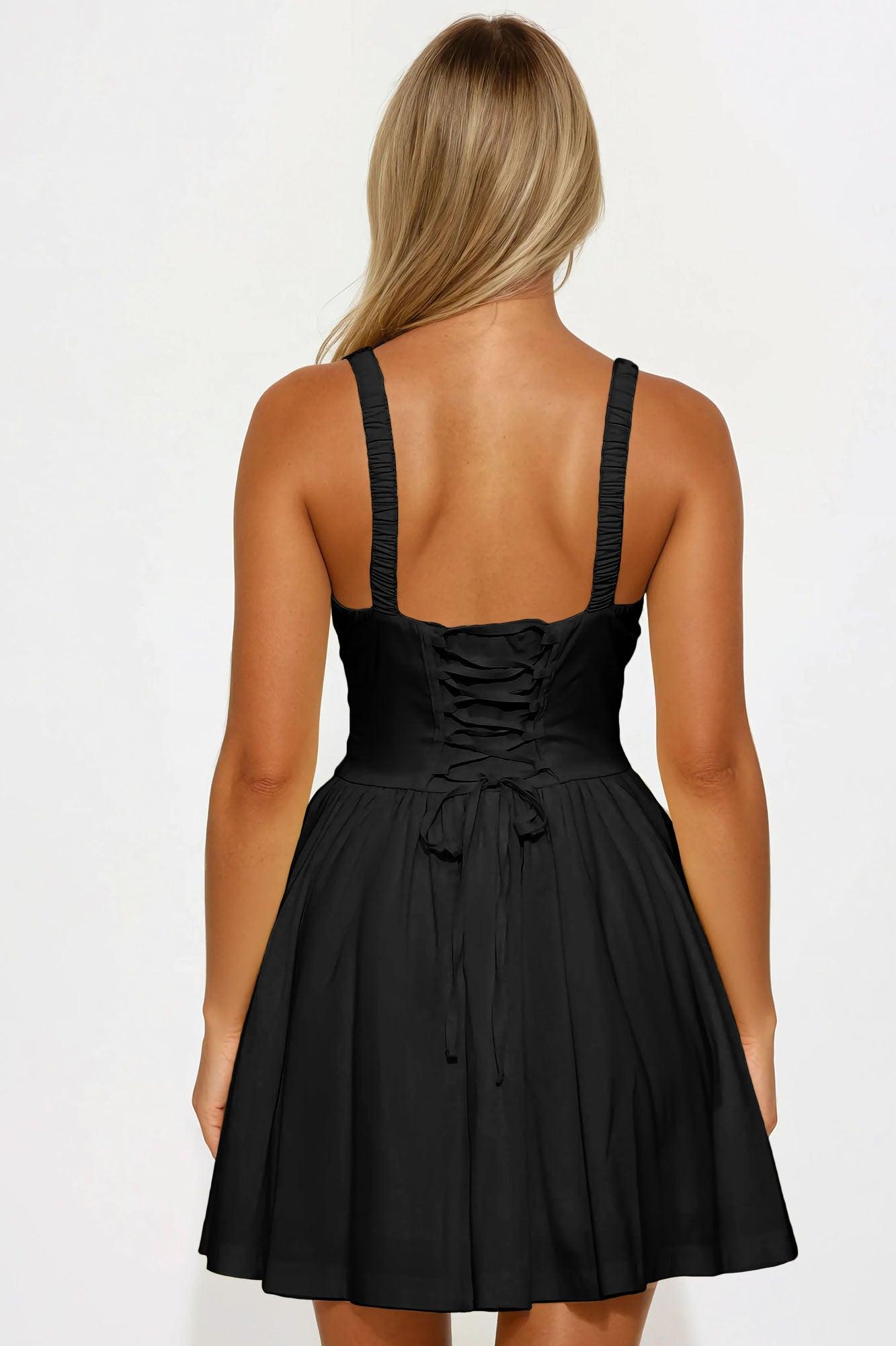 Taylor Poplin Mini Dress - Black Product Image