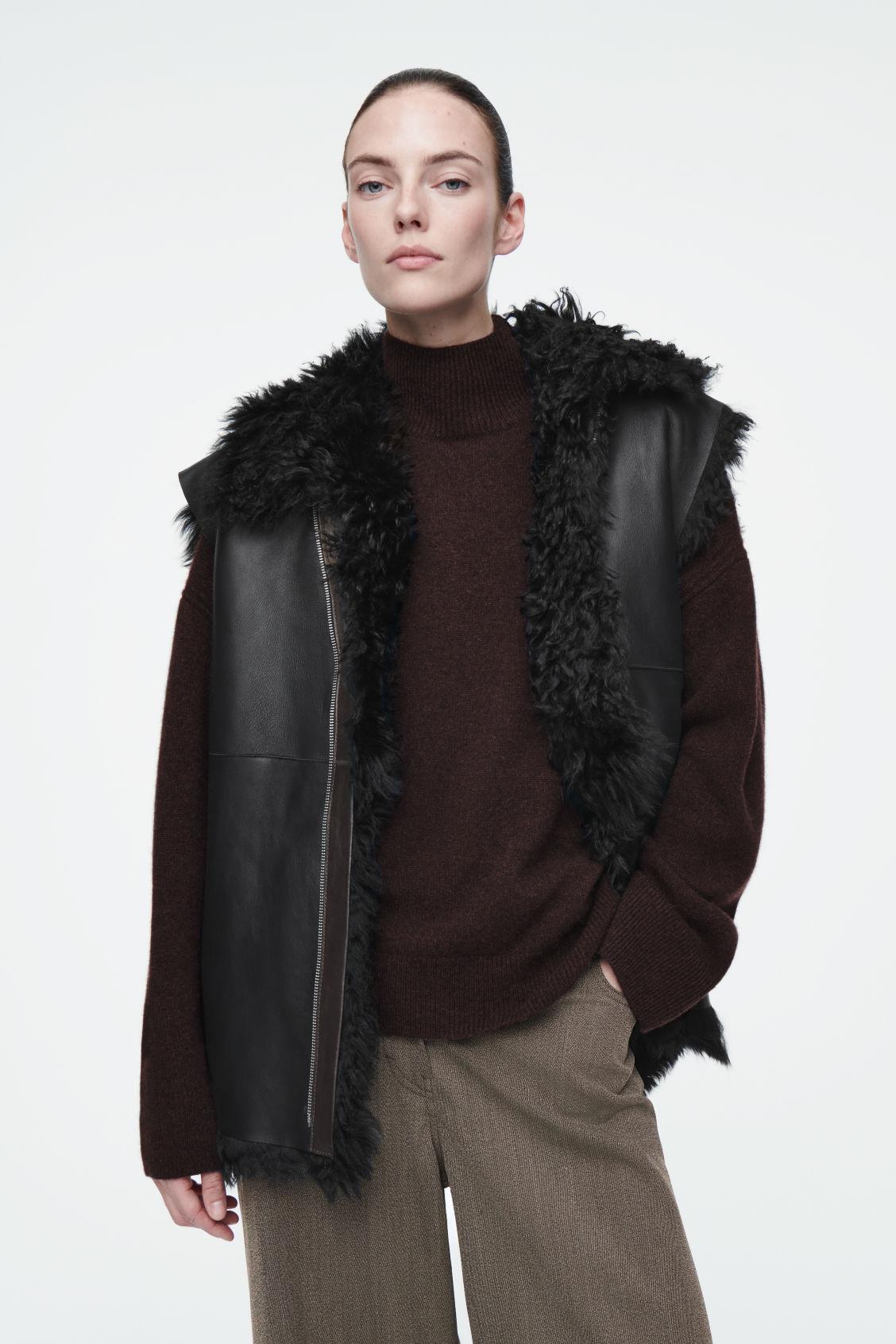 SHEARLING-LINED NAPPA HOODED JACKET Product Image