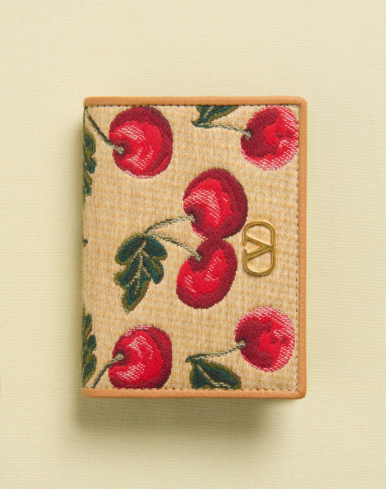 Vlogo Signature Cherryfic Jacquard Raffia Wallet Product Image