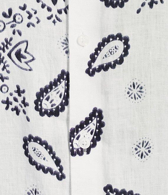 Cremieux Blue Label French Linen Paisley Print Long Sleeve Woven Shirt Product Image