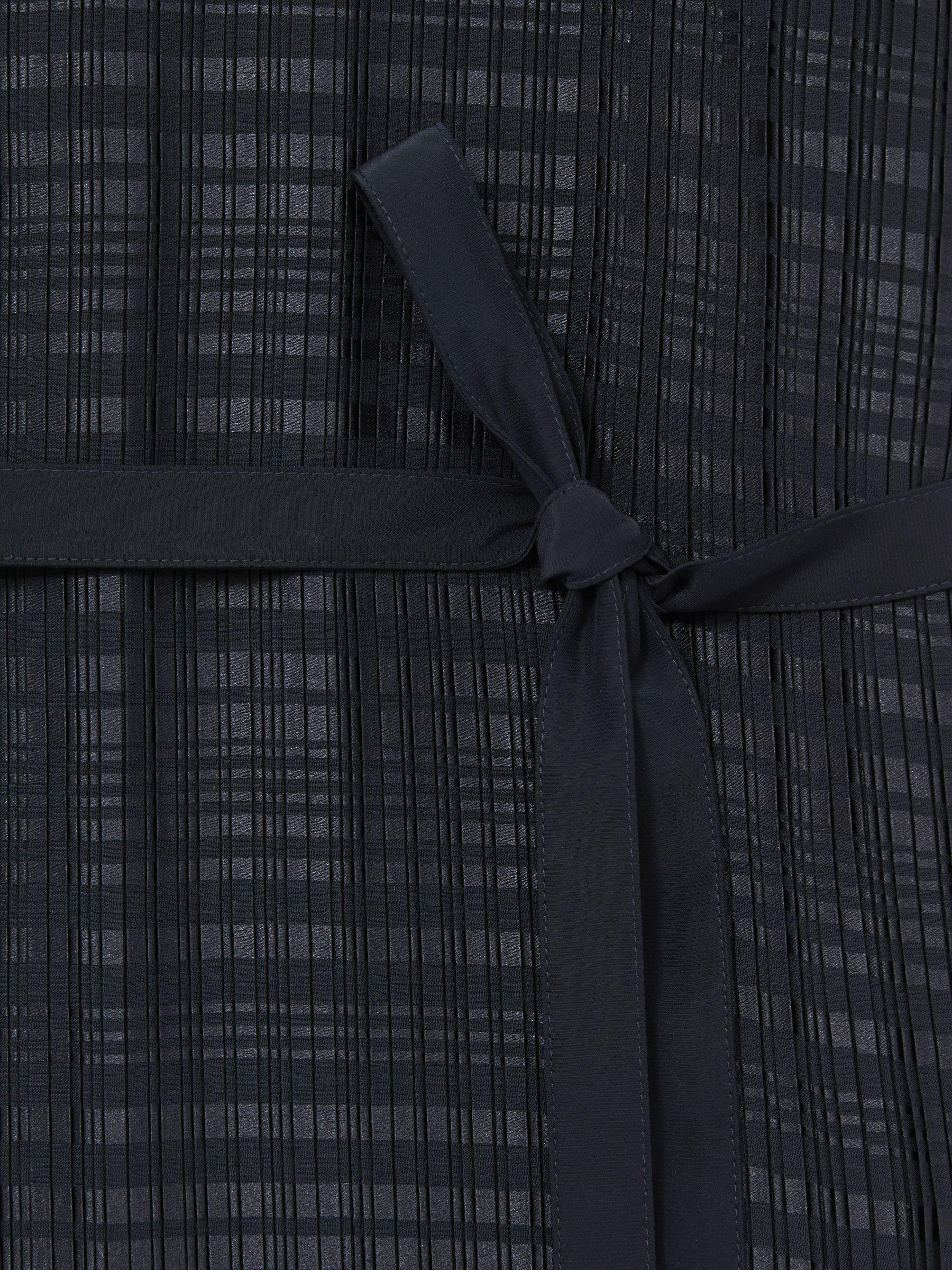 Pleated Column Midi Dress in Navy Product Image