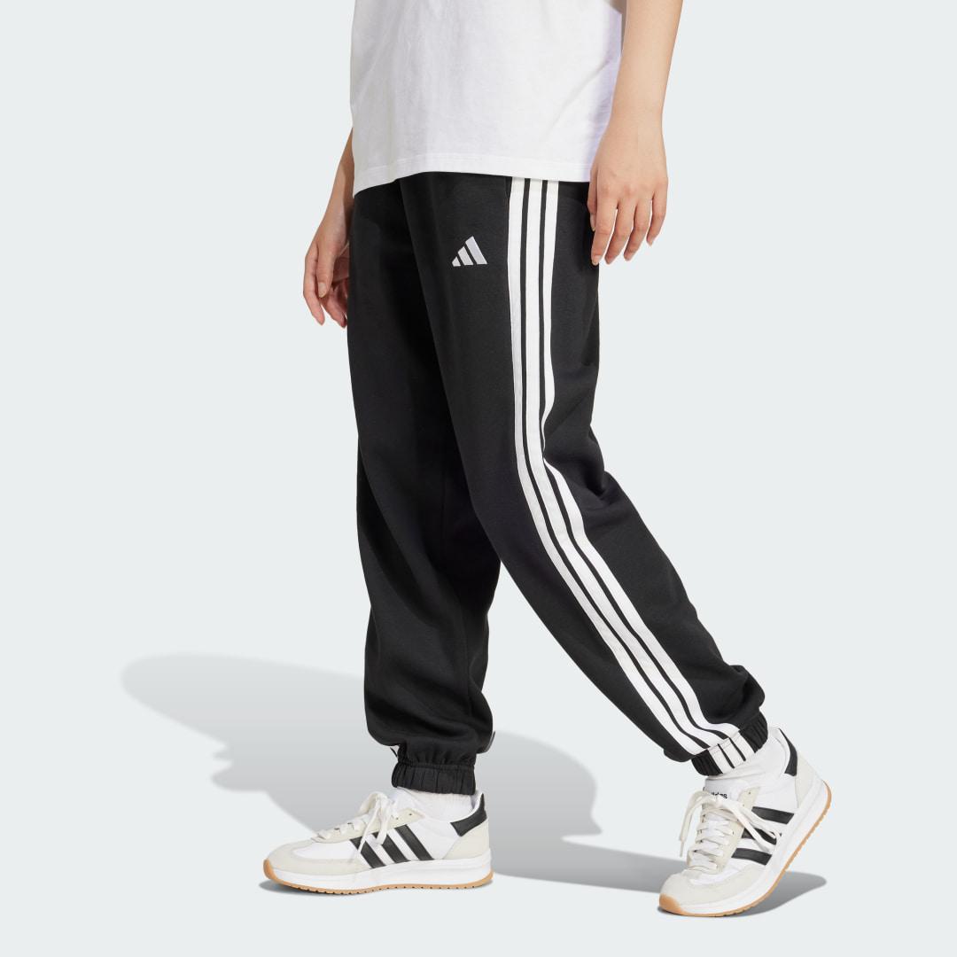 Essentials 3-Stripes Fleece Loose-Fit Pants Product Image
